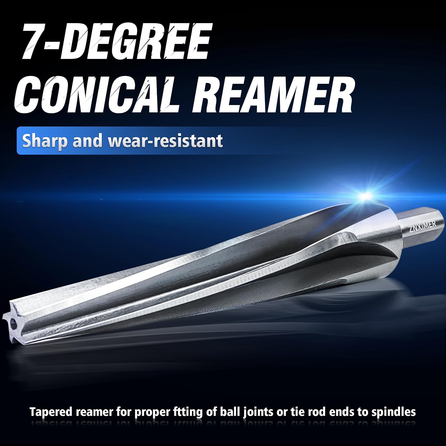 7 Degree Ball Joint Tapered Reamer Tie Rod for 1-1/2 inch Per Foot Tapered Ball Joint Reamer Made of 6542 High-Speed Tool Steel, Reamer Drill Bit Universal Reamer Tool Pipe Reamer