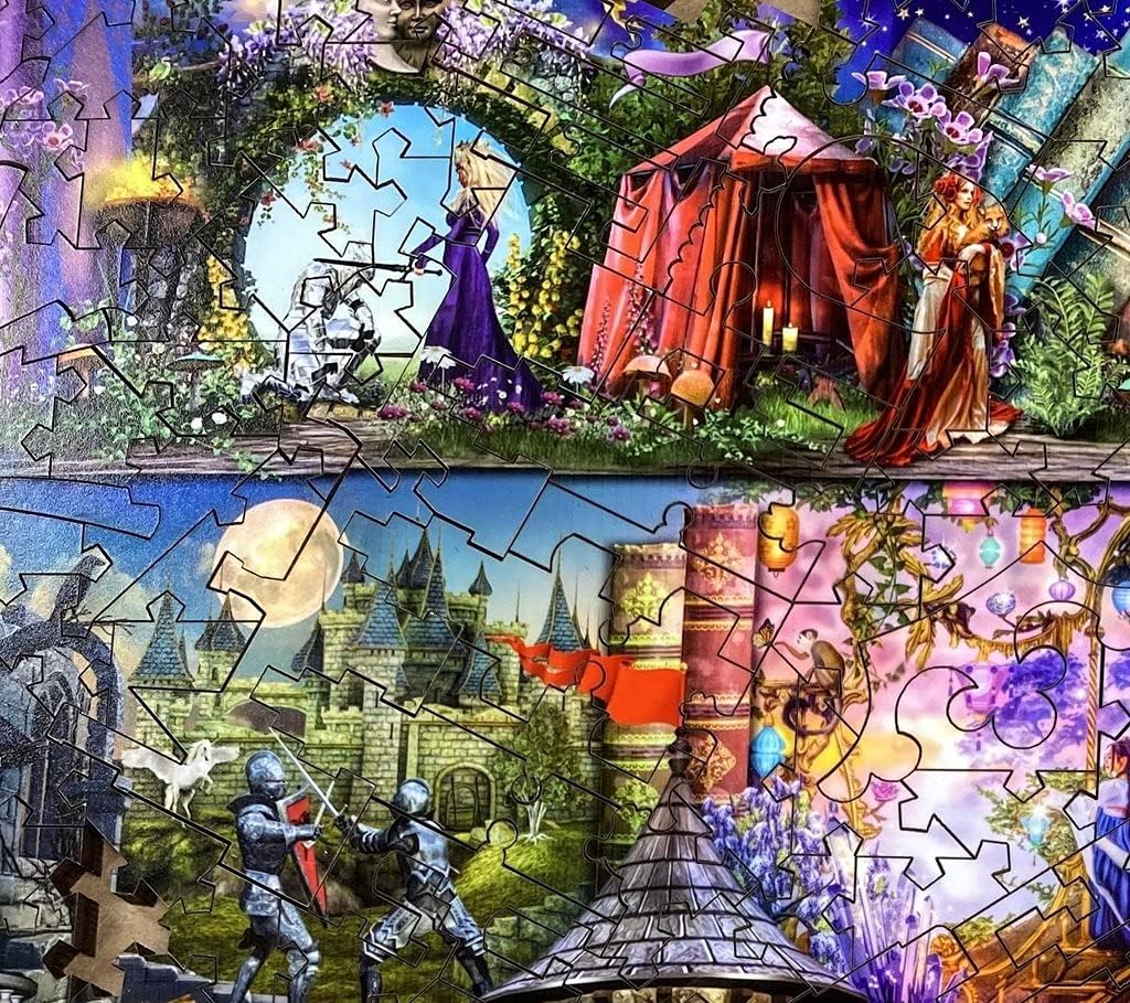 Wooden Jigsaw Puzzle for Adults - Once Upon a Fairytale by Aimee Stewart - 428 Wooden Pieces. Made in USA by Nautilus Puzzles