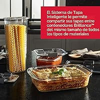Vista 4 de Rubbermaid Brilliance - Recipientes de vidrio para almacenamiento de alimentos, 8 tazas, juego de 2, sin BPA, a prueba de fugas, transparentes