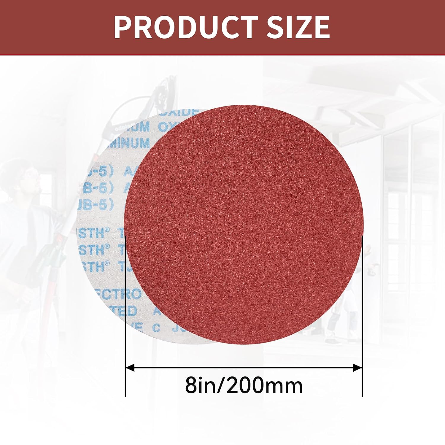 18 Pack 8 inches PSA Self Adhesive Stickyback Sanding Discs | 3 Each of 40 80 120 180 240 320 Grit Premium Industrial Aluminum Oxide Psa Stick-On Sanding Discs for Stationary Sanders