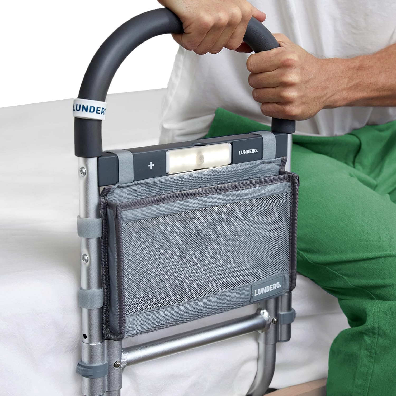 Lunderg Bed Rails for Elderly Adults Safety – with Motion Light & Storage Pocket – Bed Railings for Seniors & Surgery Patients – The Bed Cane Fits Any Bed & Makes Getting in & Out of Bed Much Easier Lunderg Bed Rails for Elderly Adults Safety – with Motion Light & Storage Pocket – Bed Railings for Seniors & Surgery Patients – The Bed Cane Fits Any Bed & Makes Getting in & Out of Bed Much Easier