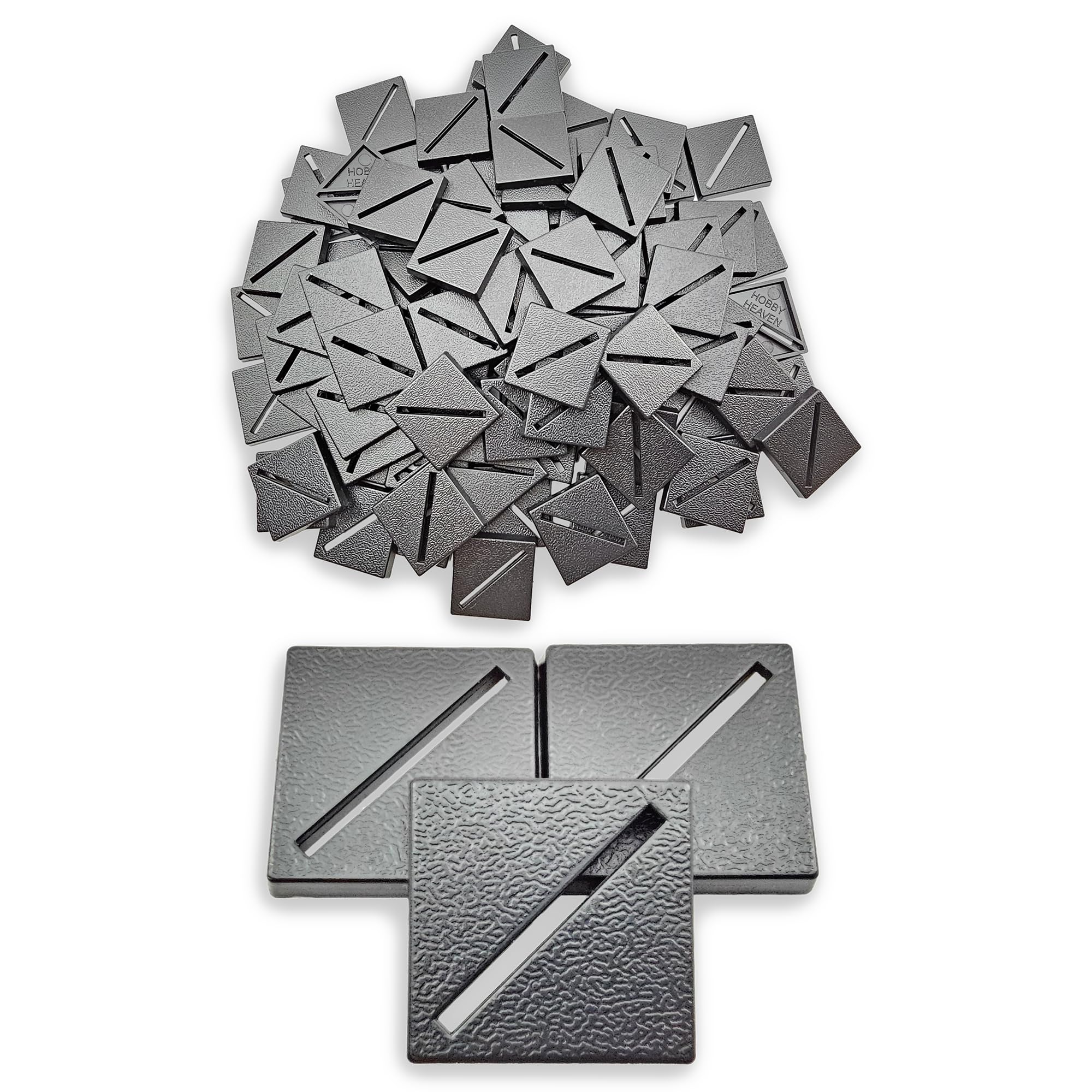 Hobby Heaven 25mm Square Slotted Plastic Wargaming Bases (100 pcs)