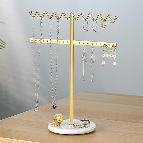 Marble Necklace And Bracelet Holder Organizer