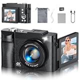 4K Digital Camera for Photography, 50MP Vlogging Camera for YouTube, Compact Cameras with 2.8" 180° Flip Screen, 16X Digital Zoom, Point and Shoot Camera with 32GB SD for Beginners, Travel, Family