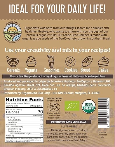 Miniatura 3 de Polvo orgánico – Mezcla en batidos, pasteles, alto contenido de fibra, hecho con ingredientes naturales prensados en frío, sin gluten, todo