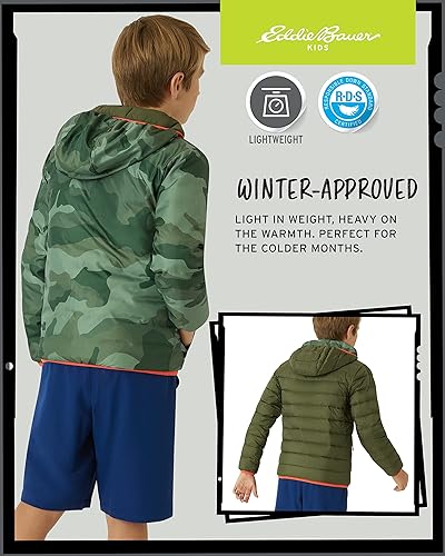 Miniatura 6 de Eddie Bauer Kids' Reversible Jacket - Weather Resistant Quilted Down Coat for Boys and Girls (3-20)