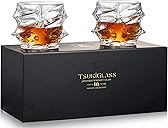Storm Japanese Crystal Whisky Glasses – 100%!U(MISSING)ltra Clarity Lead-Free Crystal – Set of 2 Premium 10oz Old Fashioned Tumblers for Bourbon, Scotch & Cocktails (Small, 2, Count)