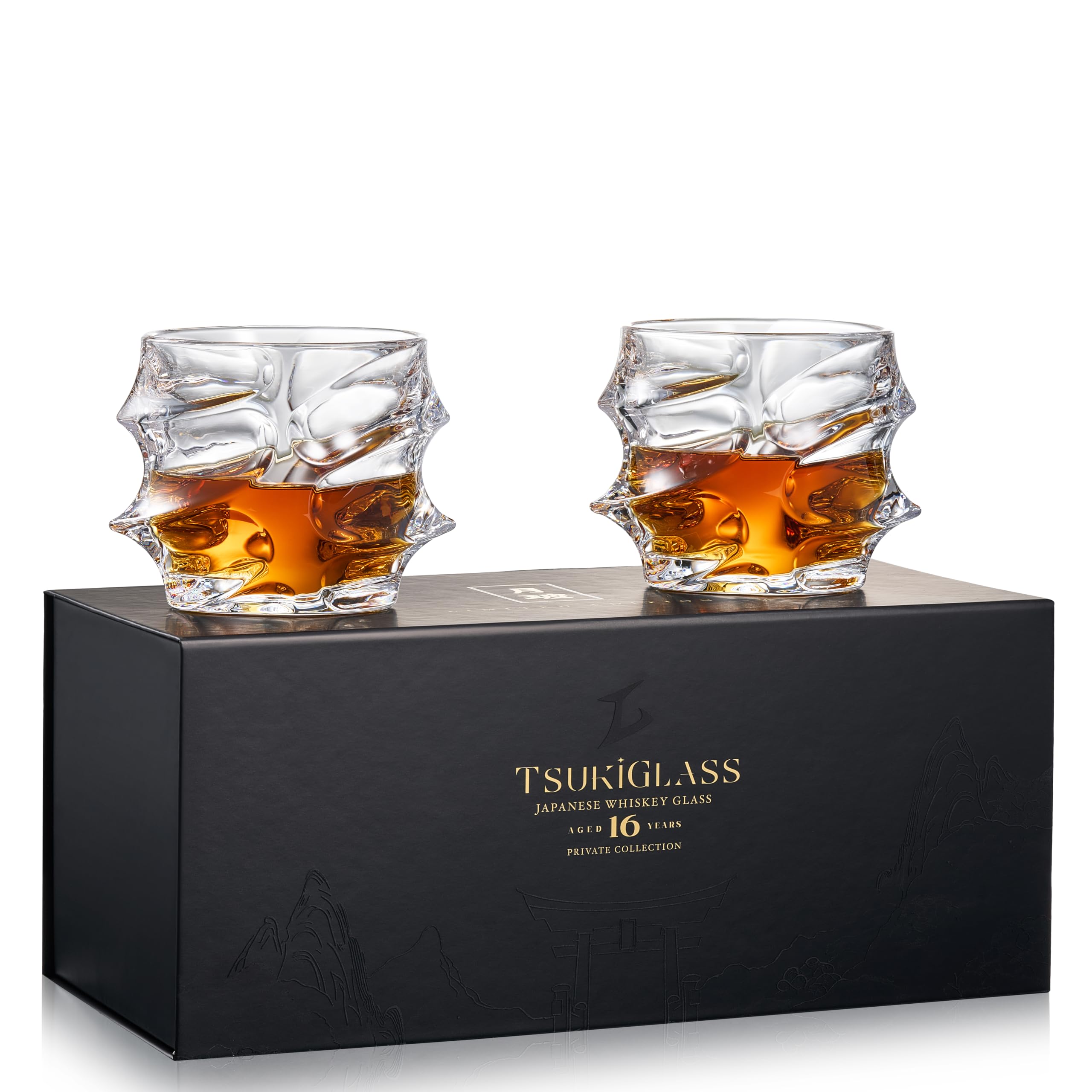 Storm Japanese Crystal Whisky Glasses 100 Ultra Clarity Lead-Free Crystal Set of 2 Premium 10oz Old Fashioned Tumblers