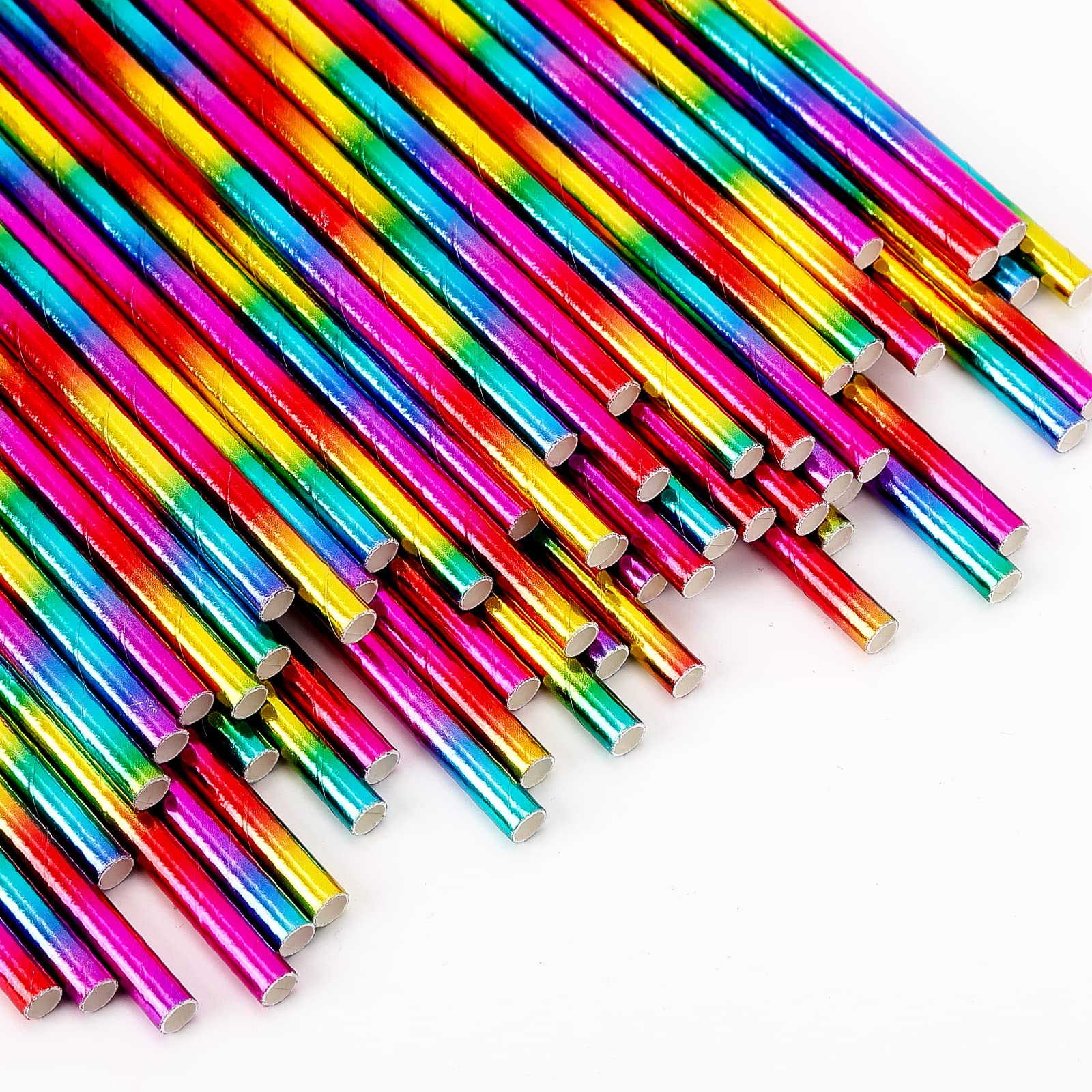 100 Pieces Of Rainbow Striped Paper Straws In 11 Colors, Environmentally Friendly 21cm Straws, Suitable For Juice, Soda, Cocktails, Milkshakes-Very Suitable For Birthday Parties, Bridal Showers - View #6