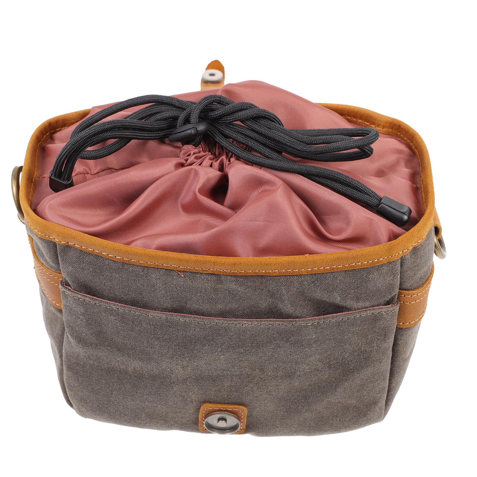 Borsa per Fotocamera in Canvas Verde Tracolla Coulisse Anti Vibrazione