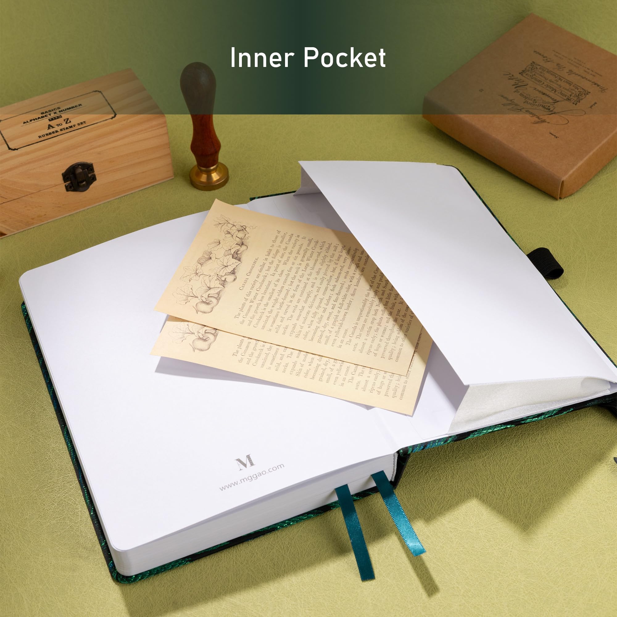 MGGAO Taccuino a Puntini, Quaderno con Copertina in Tessuto A5