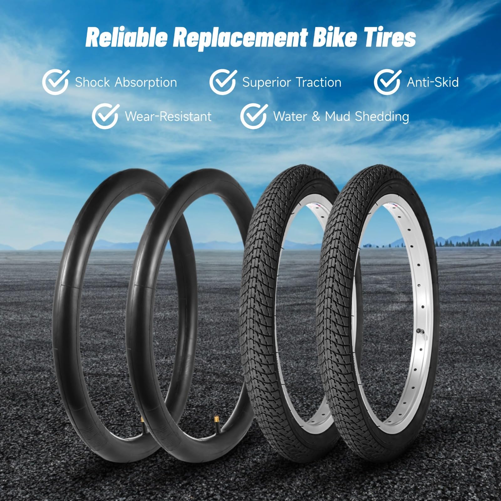 Amazon.com : yeesport 16 Inch Bike Tires, 2 Pack 16x1.75 Bike