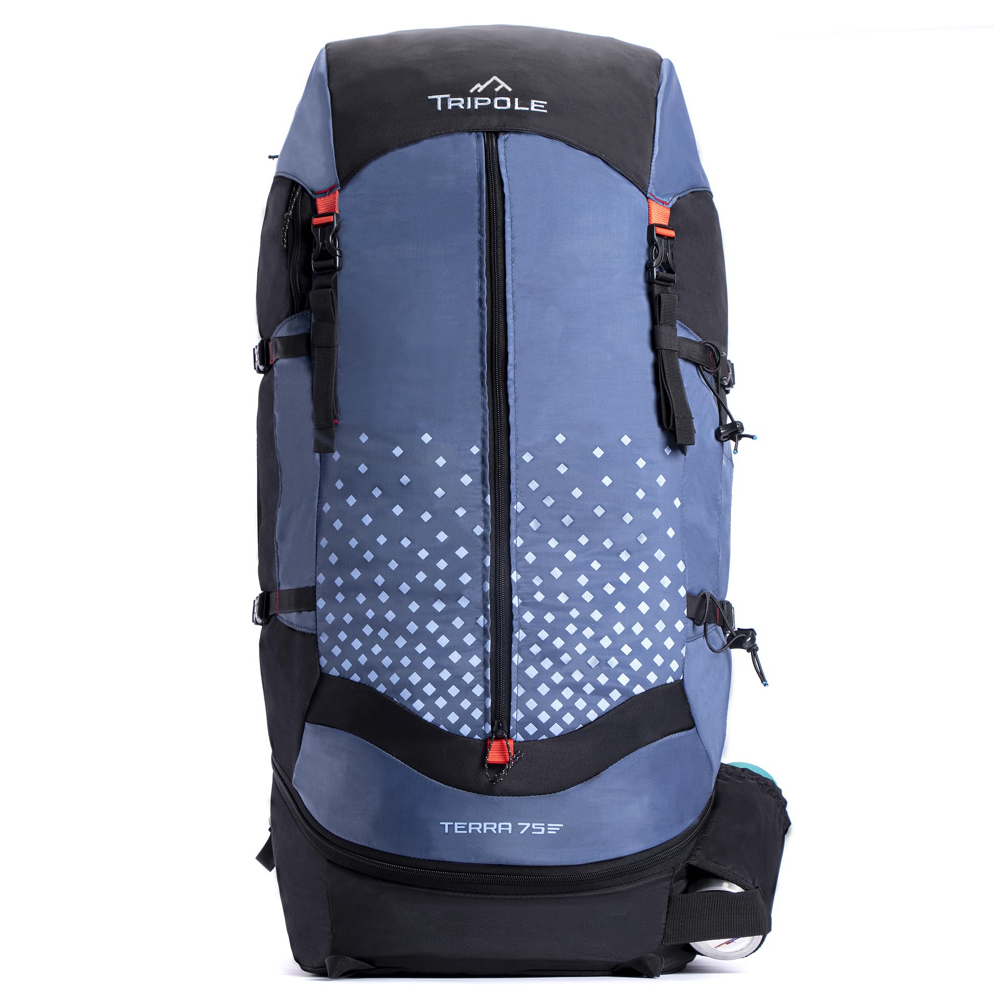 TriPole Terra Backpacking and Trekking Rucksack with Front Opening, Rain Cover and Metal Frame | 3 Year Warranty
