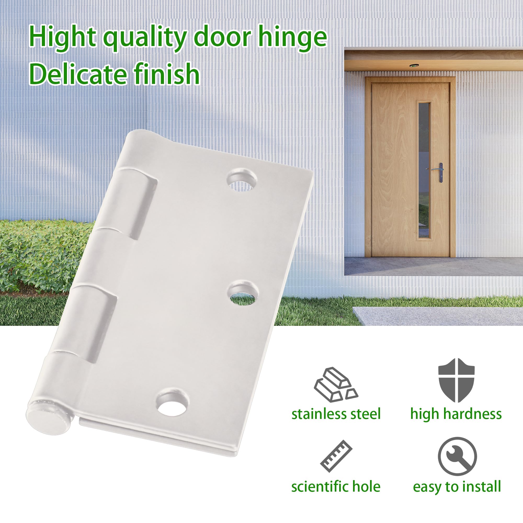 Paquete de 18 bisagras de puerta blancas, bisagras blancas de 3.5 x 3.5 pulgadas para puertas interiores, bisagras de 3 1/2 pulgadas para puertas residenciales, bisagras de puerta interior de esquinas