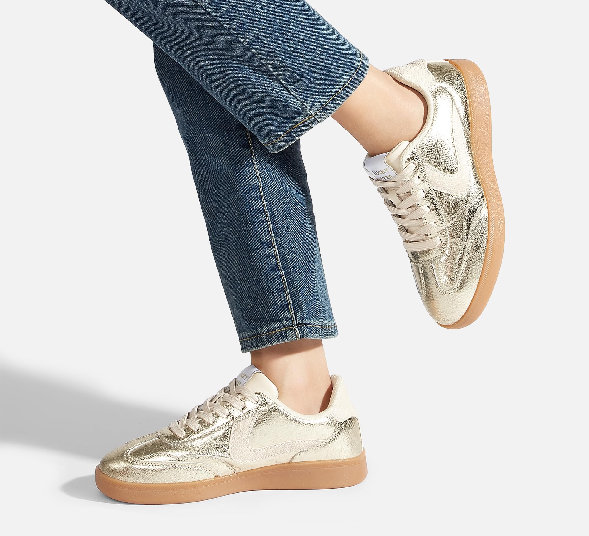 LUCKY STEP Sneakers retrò da Donna - Sneakers alla Moda Classiche, Antiscivolo e comode per Camminare e Pattinare