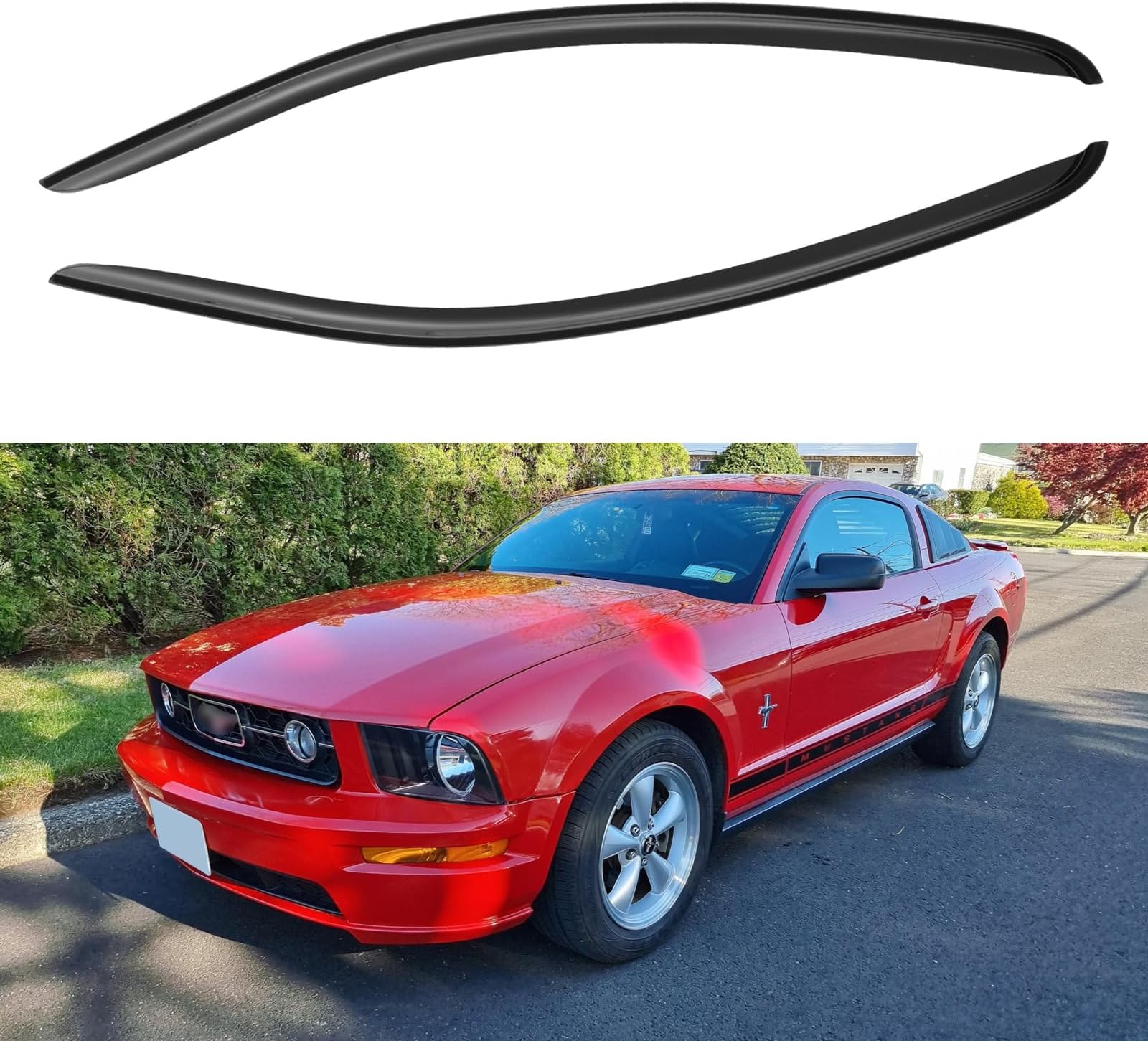 Window Visors Rain Guards Shield for 2005-2009 Ford Mustang, Out-Channel Window Vent Wind Deflectors Visors Shades for 05-09 Ford Mustang