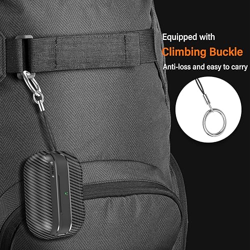 Miniatura 2 de Funda para AirPods Pro de 2 generación con mosquetón, textura de fibra de carbono, cubierta militar a prueba de golpes, carga inalámbrica, funda