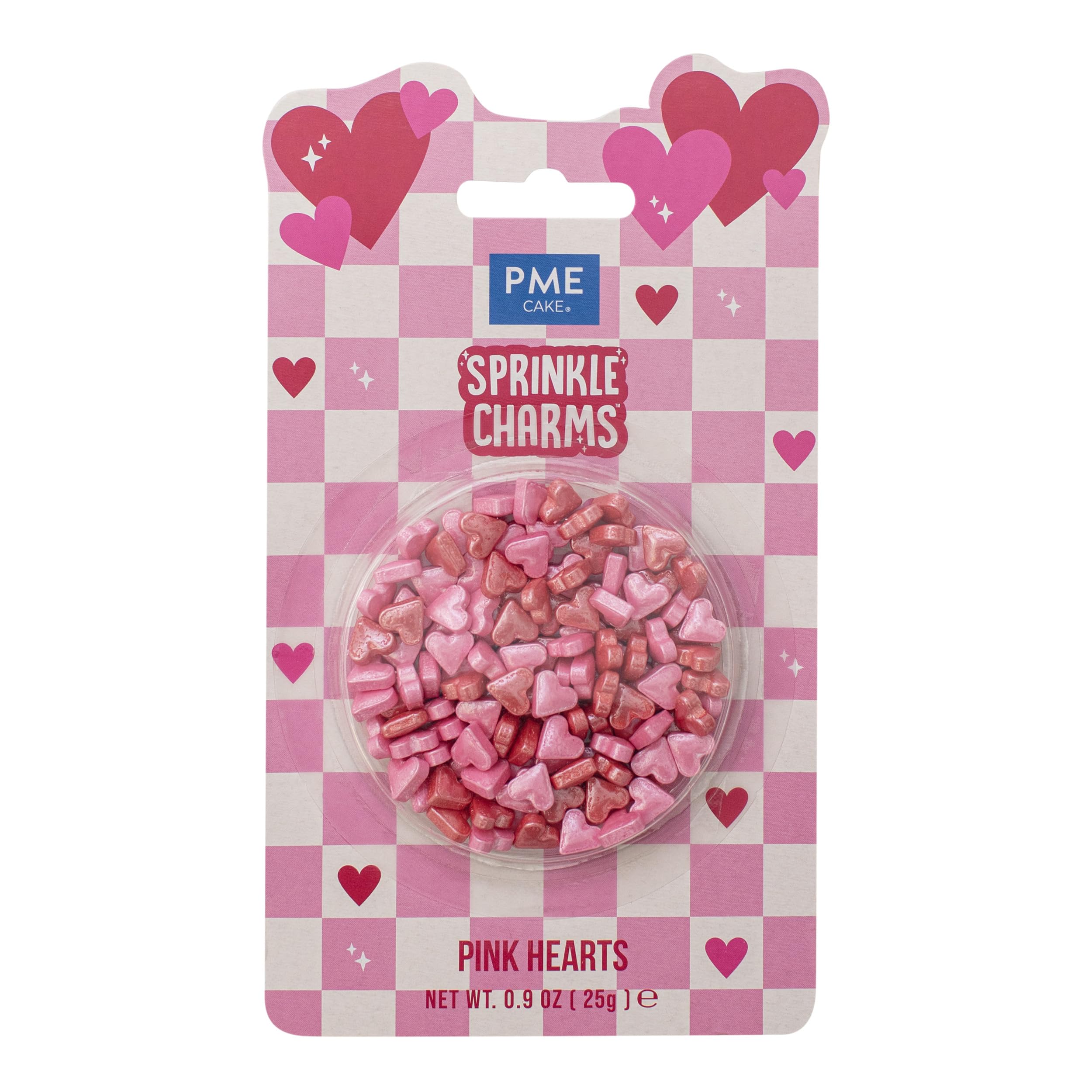 PME Cake Pink Hearts Sprinkle Charms (25g / 0.9oz)