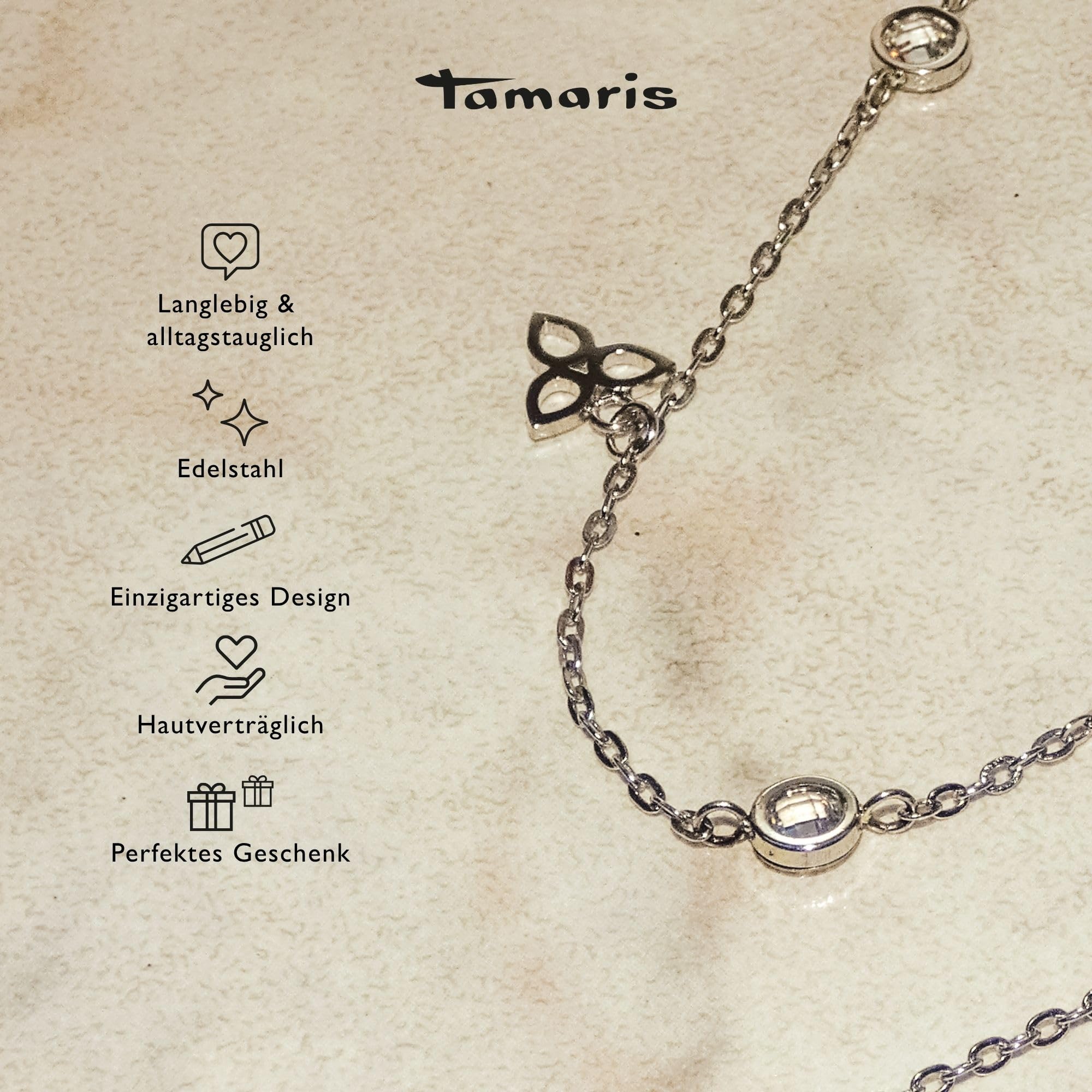 Tamaris tobillera de acero inoxidable en plata TJ-0013-A-27