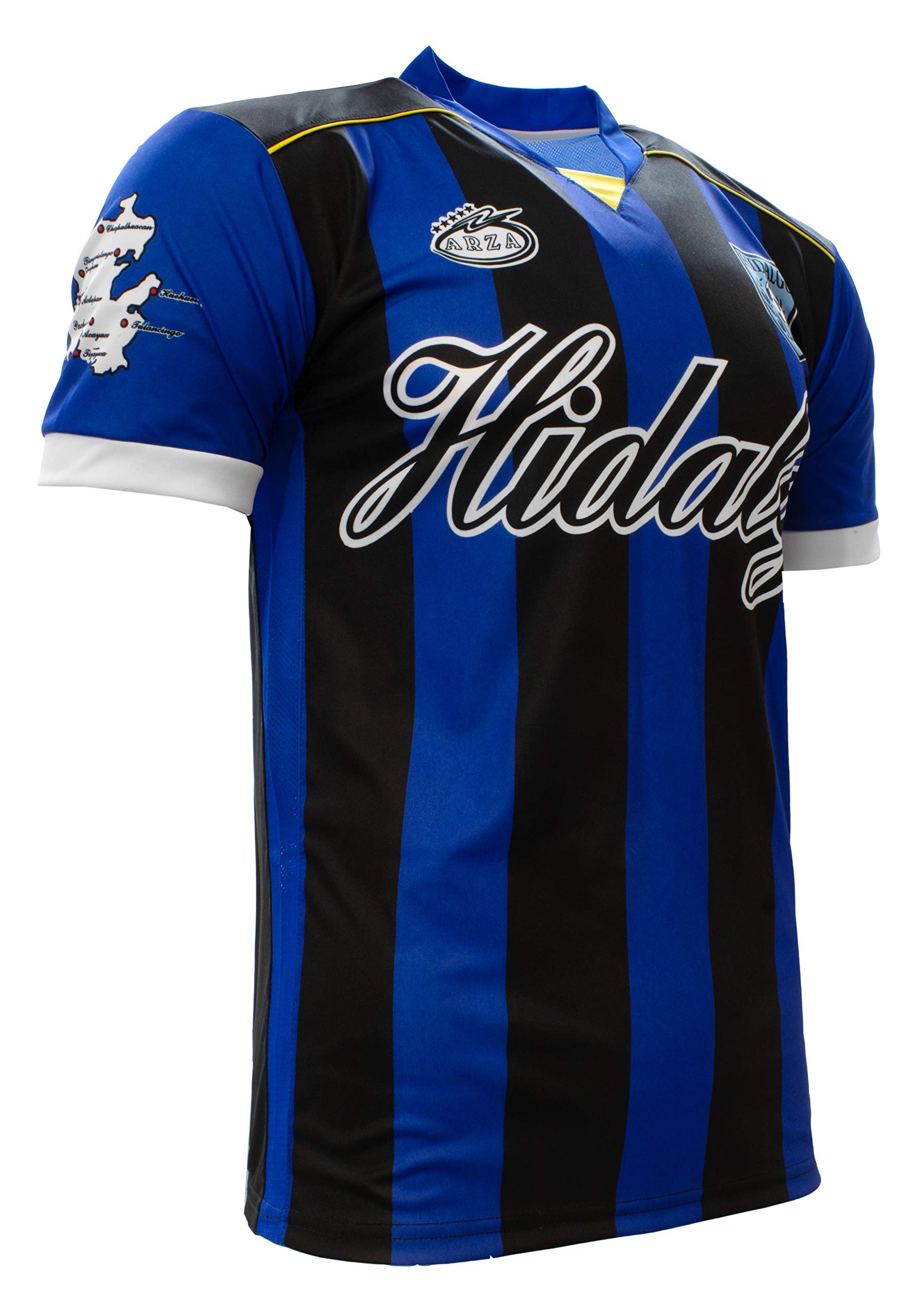 Hidalgo Soccer Jersey, Short Sleeve, Home and Away Kit, Breathable Polyester (US, Alpha, X-Large, Regular, Regular, Blue and Black)