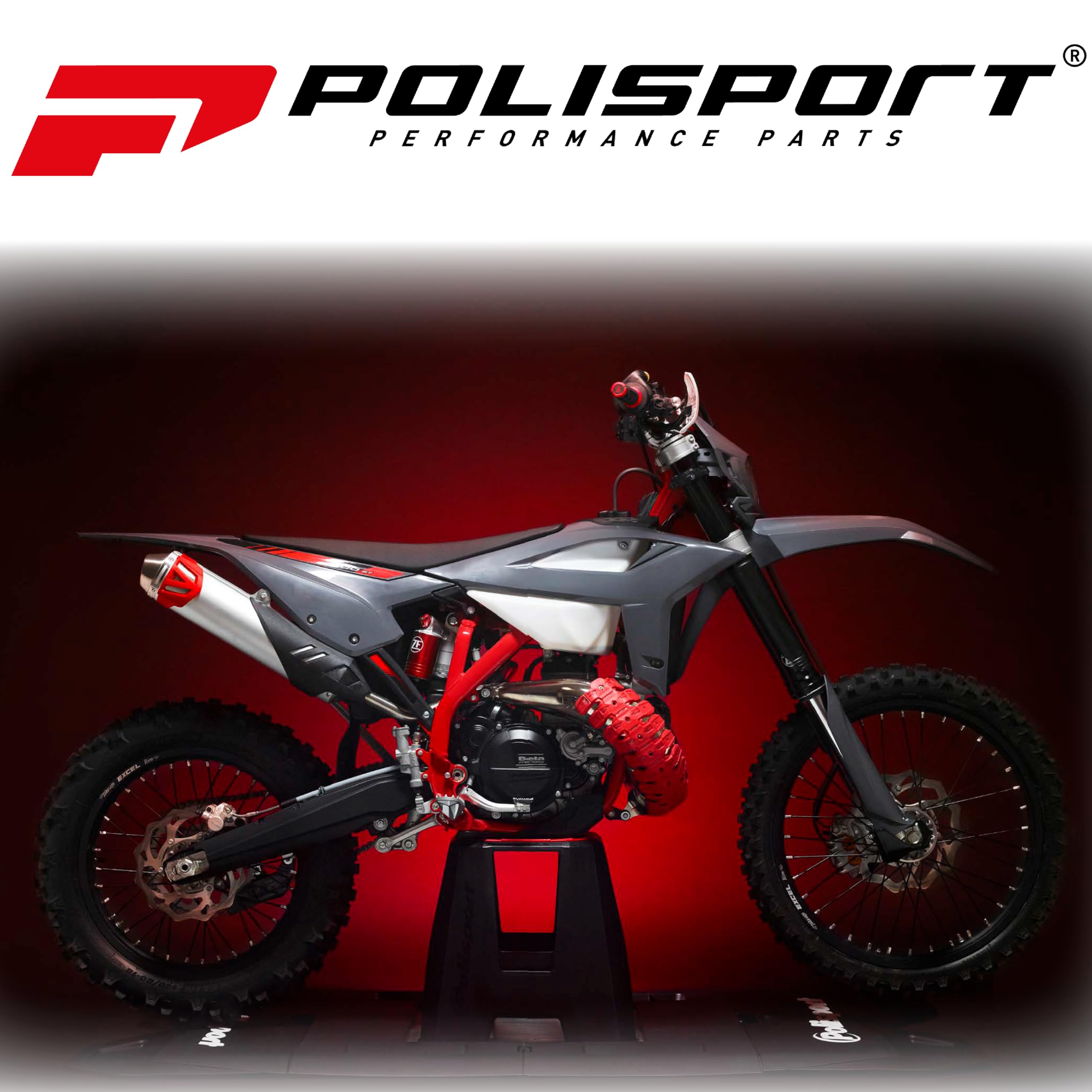 POLISPORT 8308800002 - Paramanos TRAIL BLAZER 2 puntos de fijación MX-Style fabricado en plástico con kit de montaje incluido compatible con todos los modelos de motocross/enduro en color negro