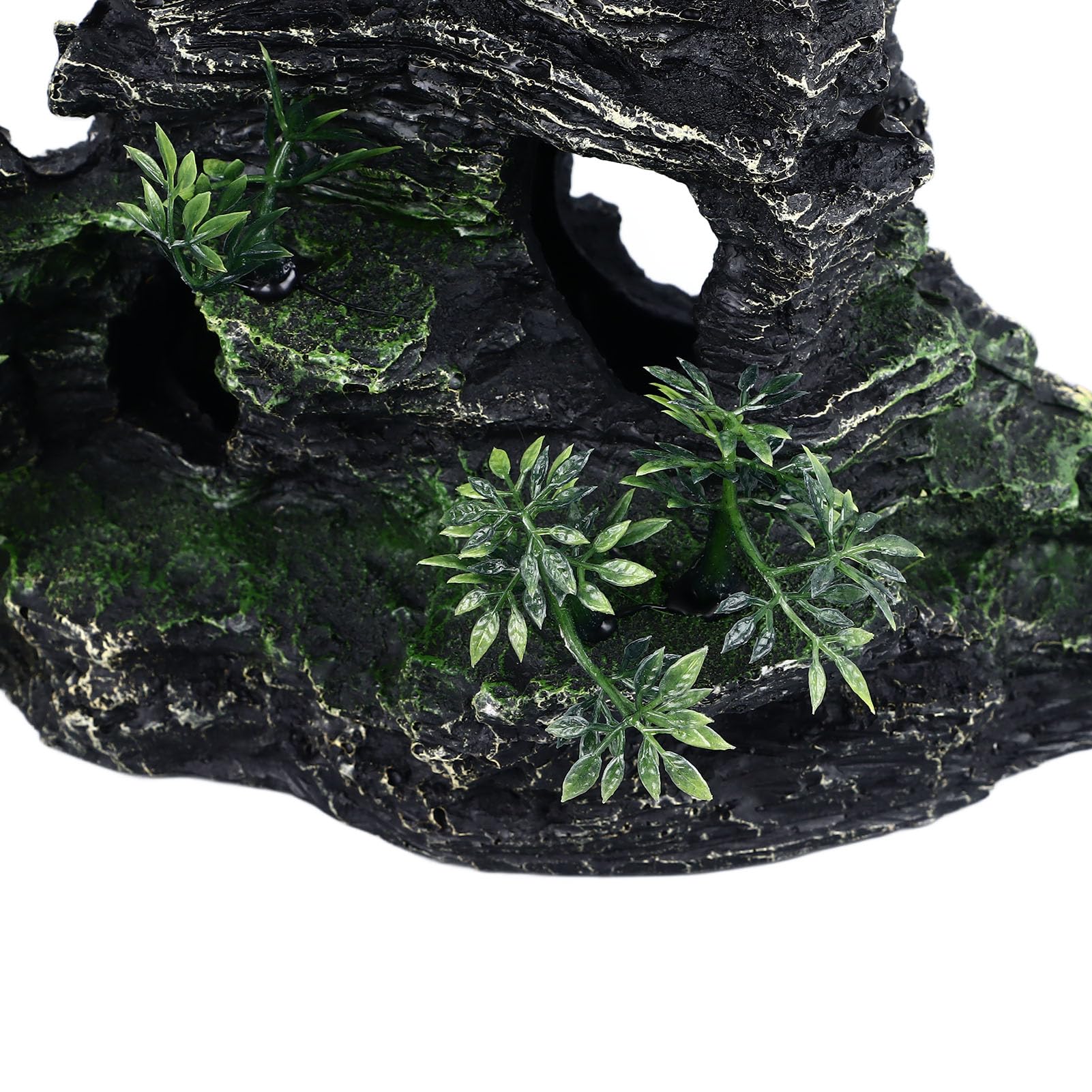 Decorazione per acquario a forma di roccia, grotta in resina per l’allestimento dell’acquario con nascondiglio, pietra dal realistico aspetto montano adatta sia agli acquari