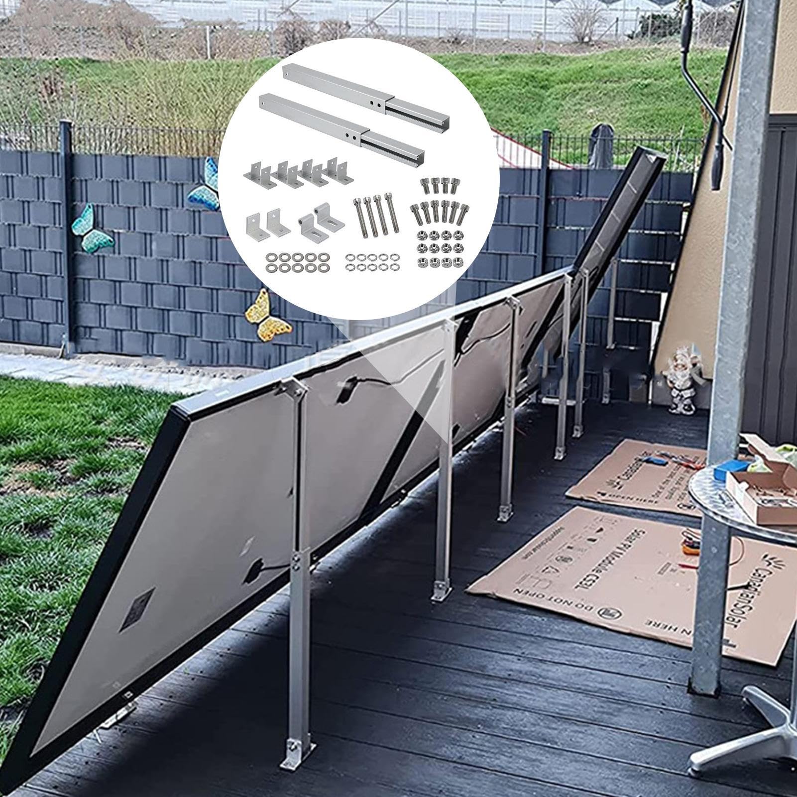 Struttura di Montaggio per Pannelli Supporto Inclinazione 10-15 Gradi per | Regolabile per Pannelli per Campeggio Tetto Roulotte Balcone Giardino Esterno