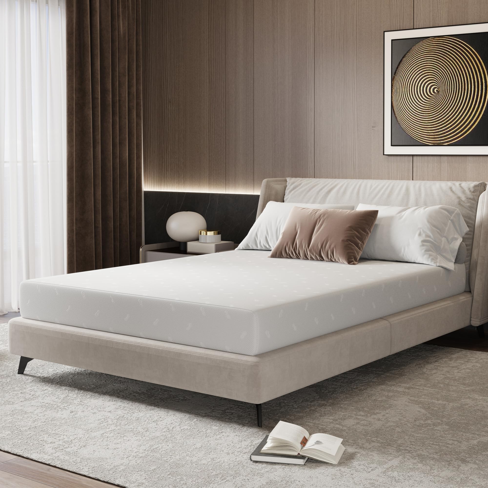 Novilla Matelas 90x200, 18 cm, Mousse à Mémoire de Forme en Gel 7 Zones, Mousse en Fibre de Bambou, Lit d'Adulte et d'Enfant, Confort Mi-Ferme, Amovible et Lavable, Ultra Respirante