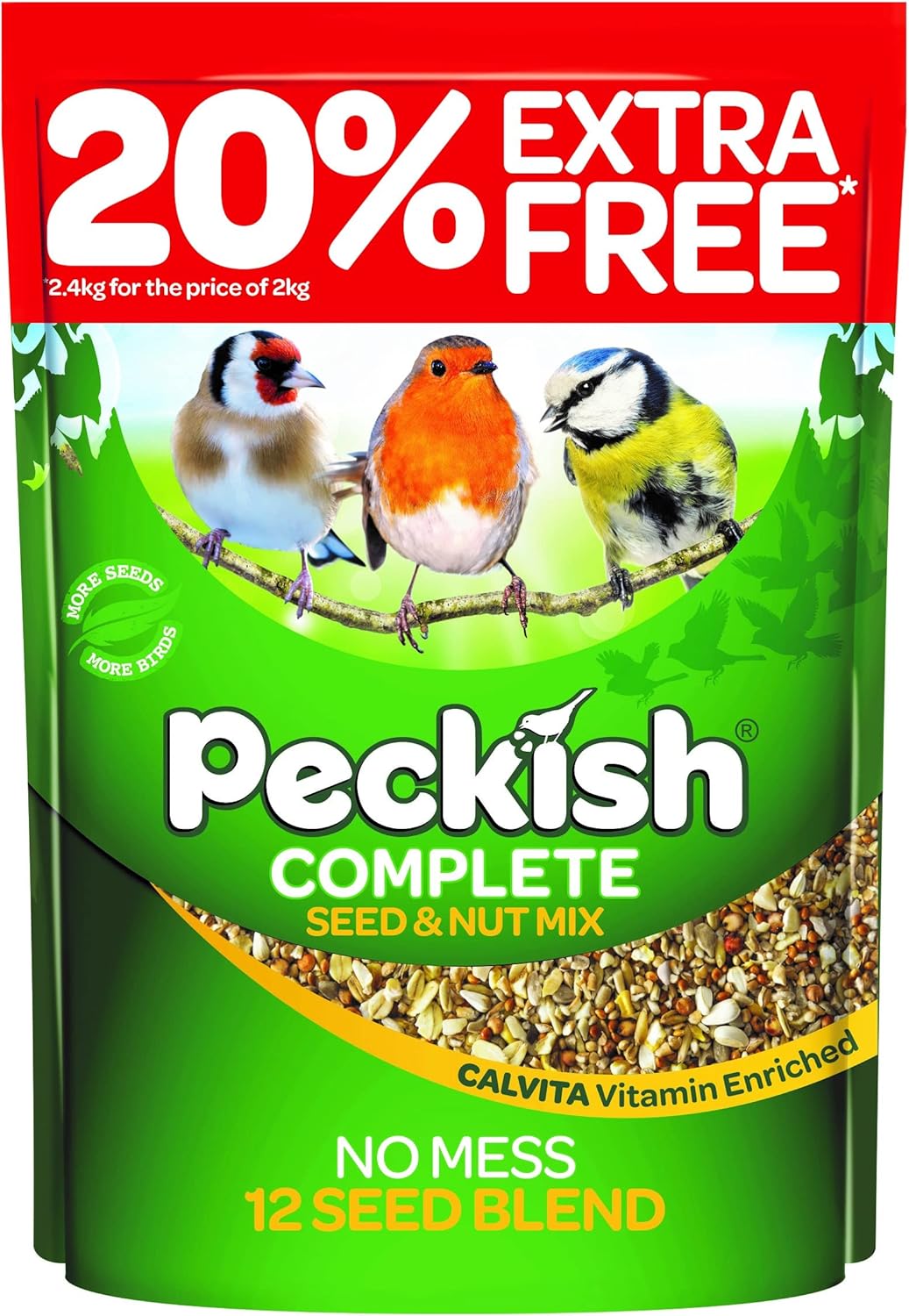 Peckish Complete Seed & Nut Bird Food 2kg + 20 Extra Free Amazon.co