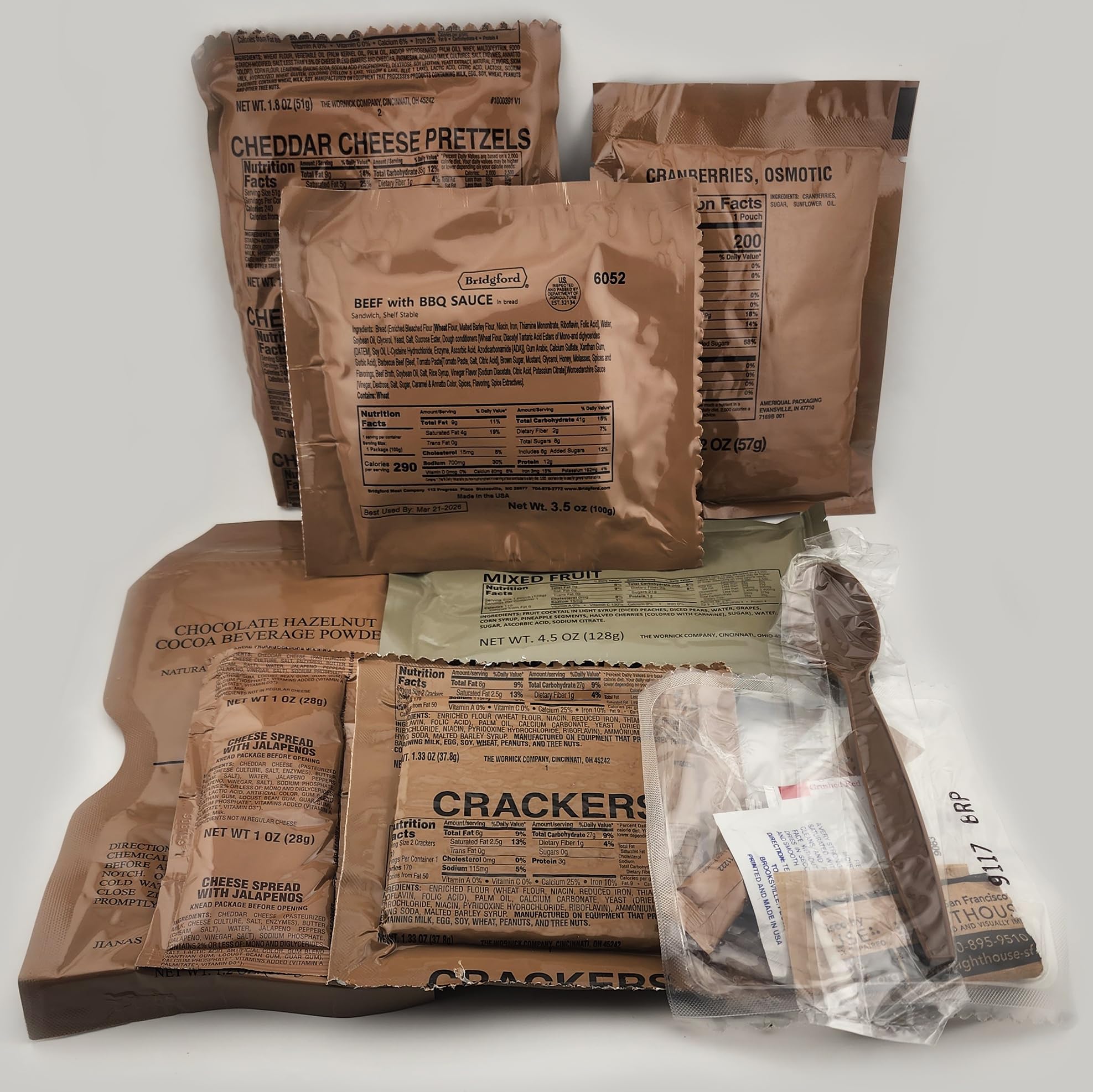 Allgo Outdoors Military Spec MRE Meals Ready To Eat BBQ Beef Sandwich - Menu 2