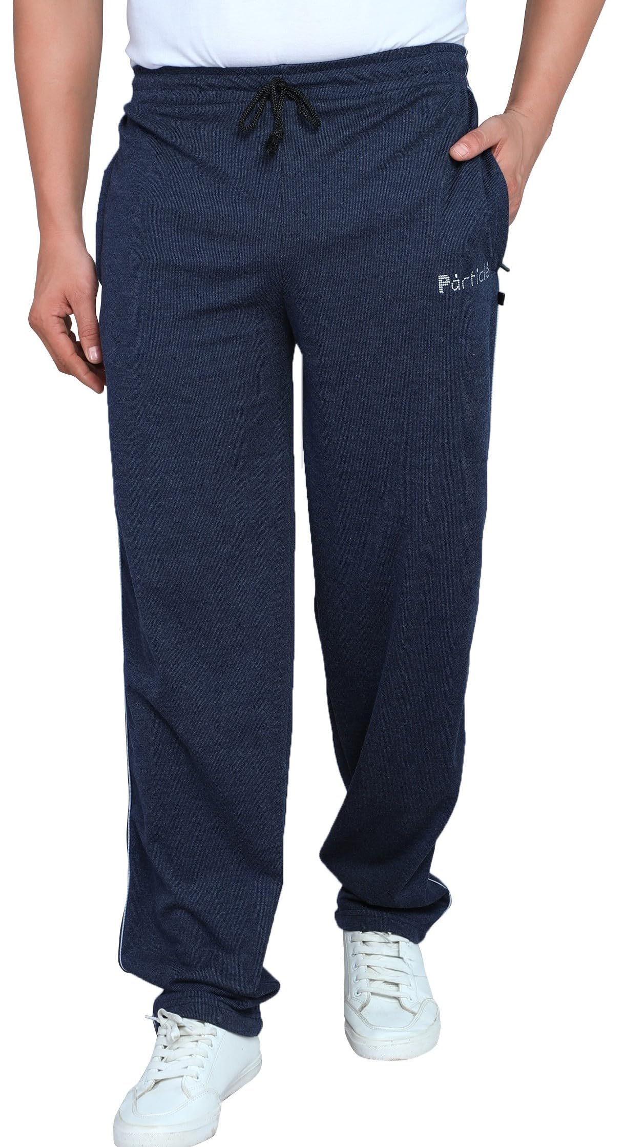 particle Premium Men’s Plus Size Athleisure Track Pants | Big & Tall Straight Fit Lounge Pants (Waist 36-54) | 230 GSM Ribbed Cotton with Secure Zip Pockets-picture-50