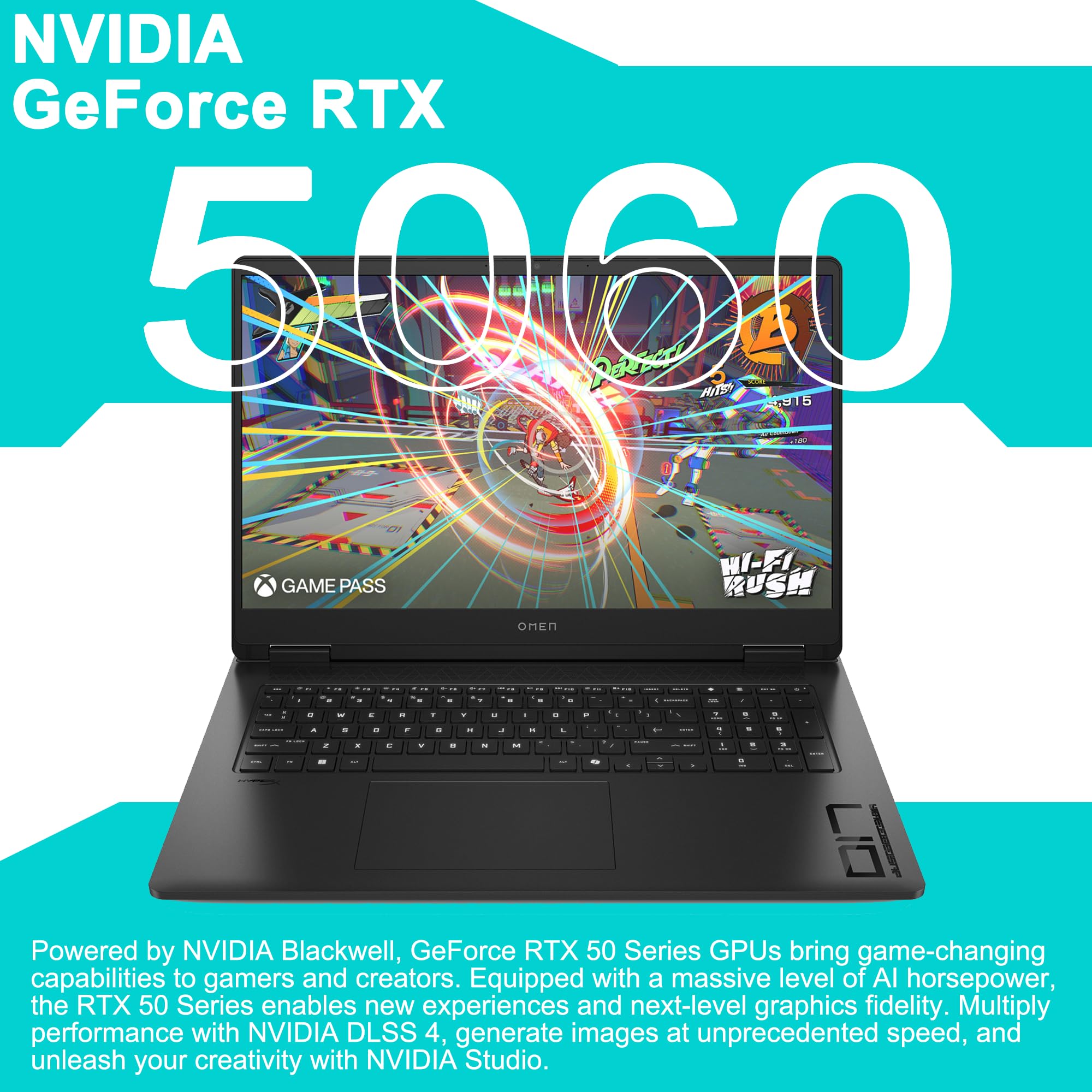 HP Omen 17 Gaming AI Laptop 17.3" FHD IPS 144Hz (100% sRGB) AMD Zen 5 10-core Ryzen AI 9 365 (Up to 50 Tops) 32GB RAM 1TB SSD GeForce RTX 5060 (Up to 572 AI Tops) RGB Backlit HyperX Win11Pro ICP Hub