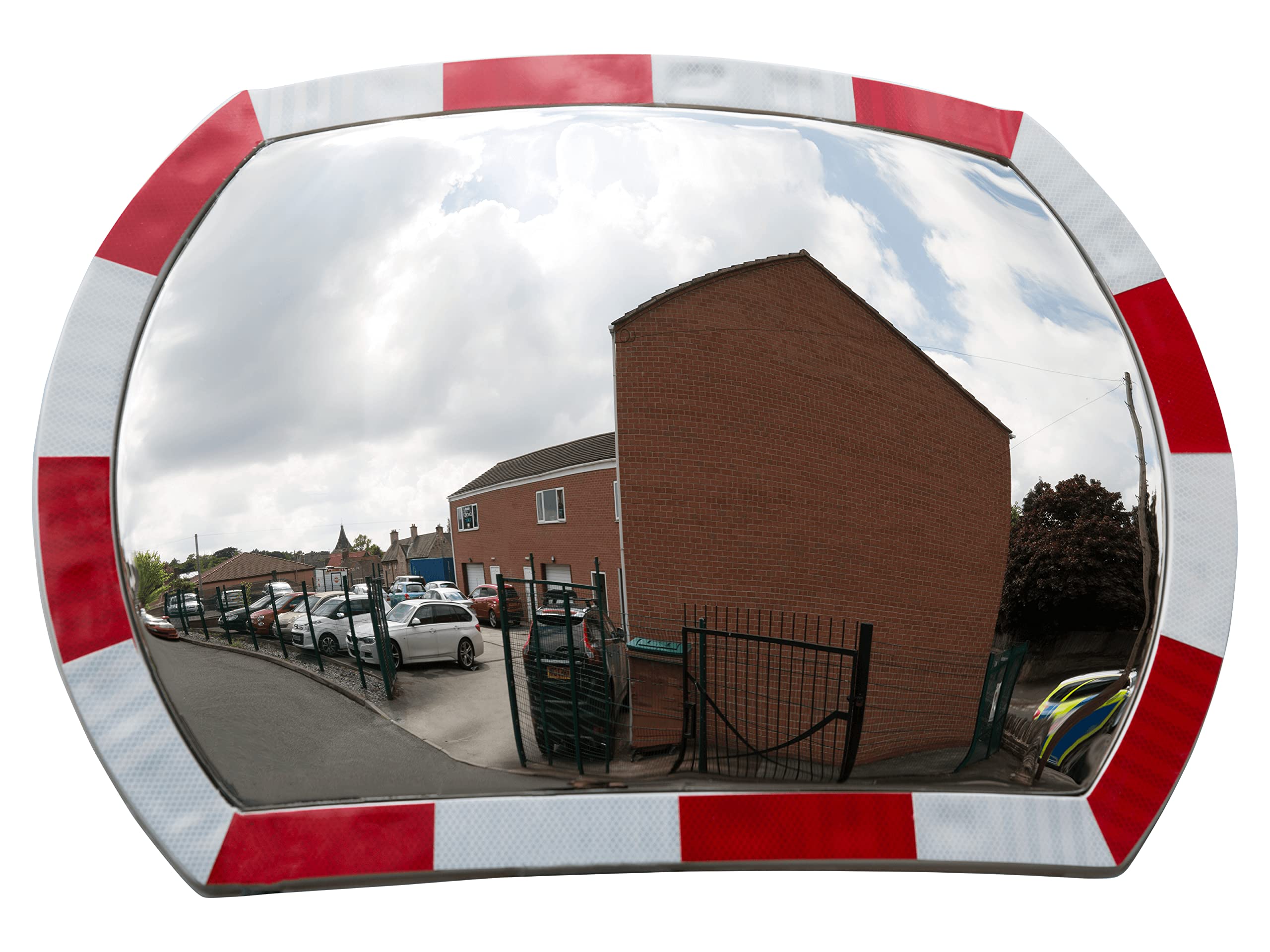 Traffic Mirror - Rectangular 83cm x 55cm Polycarbonate Clear View Face - The Workplace Depot