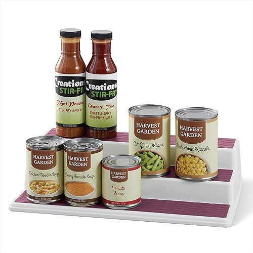 Miniatura 31 de Copco organizador antideslizante de 3 niveles para despensa, para armario de cocina, para especias, de 10 pulgadas, color carbón Carbón