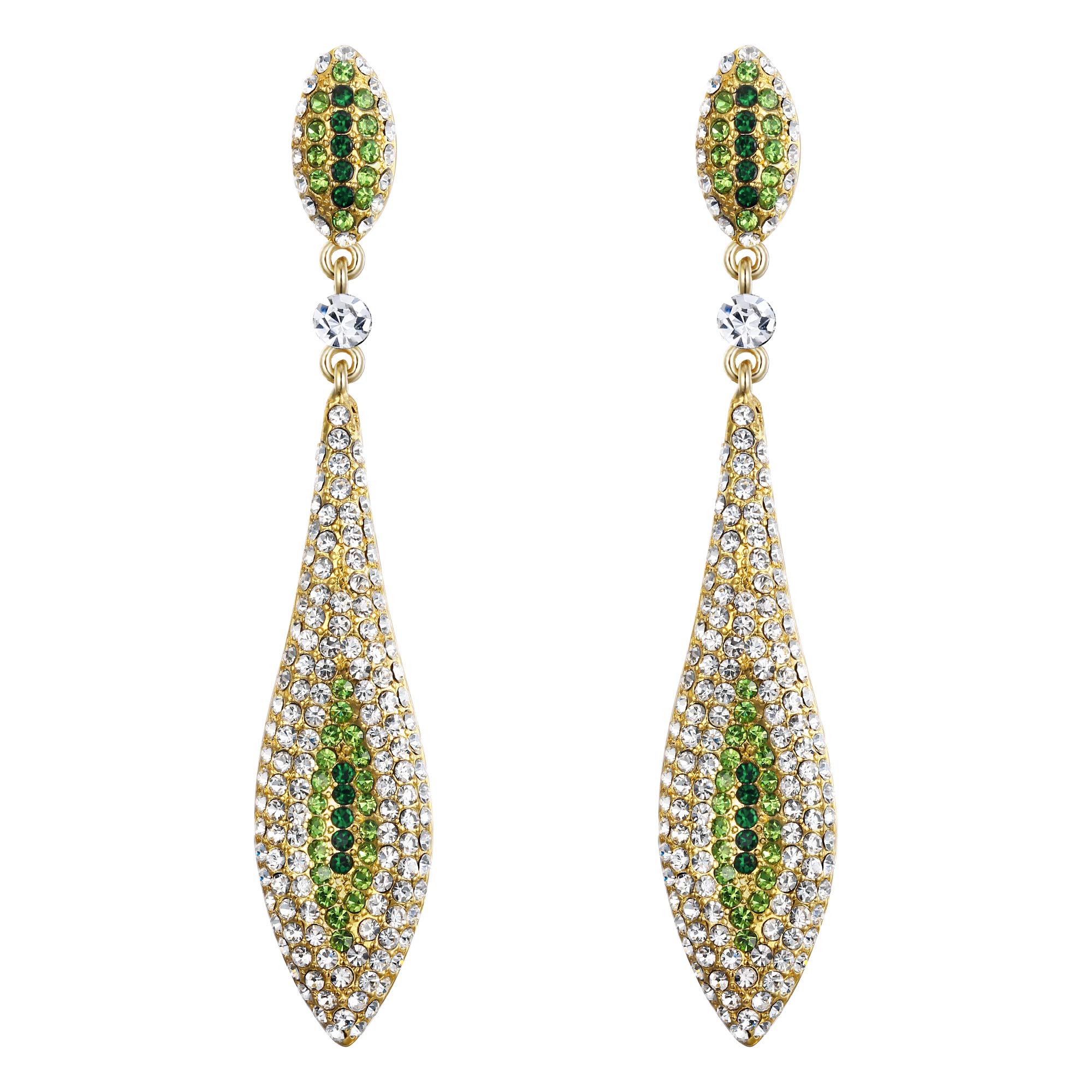 EVER FAITH Austrian Crystal Wedding Prom Jewelry Double Waterdrop Bridal Party Pierced Dangle Earrings for Women