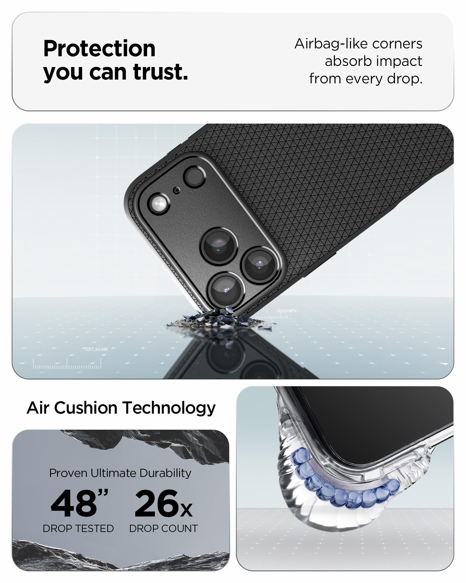 Spigen Liquid Air Pack - Cover e Vetro Temperato per Schermo/Fotocamera per iPhone 17 Pro