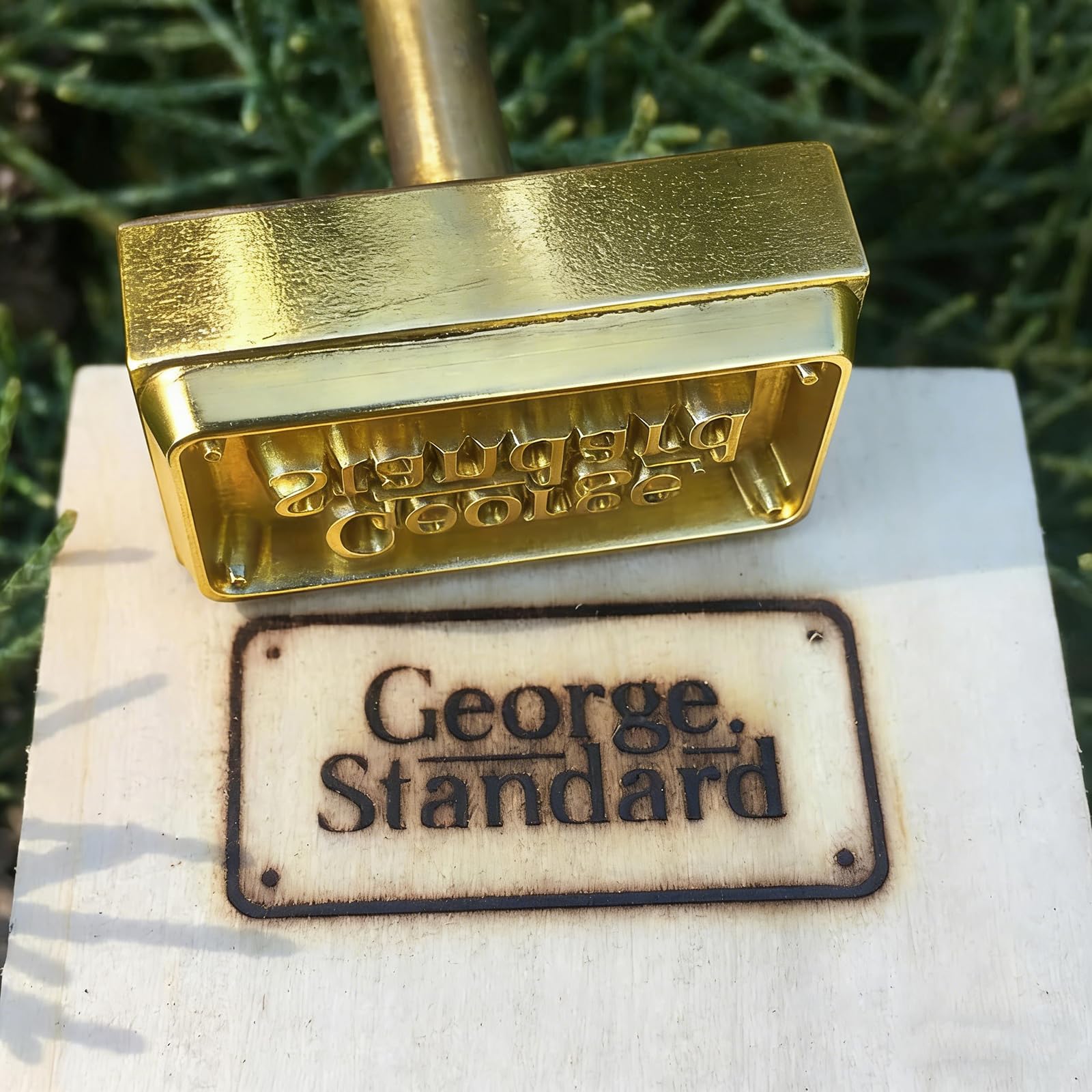 Brandeisen für Holz, personalisierbar, Grill-Hitzestempel mit Holzgriff, 8,9 x 8,9 cm