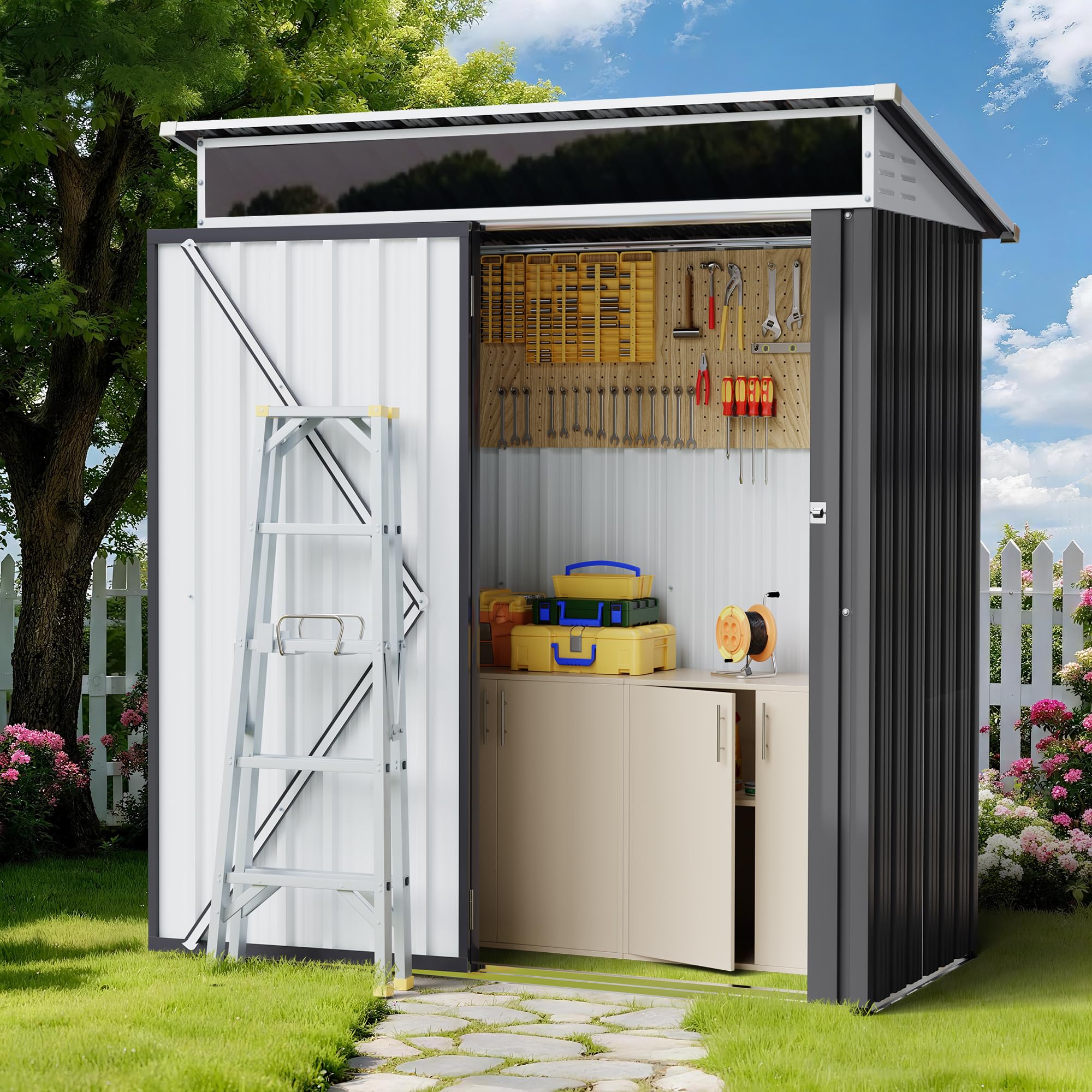 Amazon.com : Shintenchi 5x3 FT Outdoor Storage Shed with Window