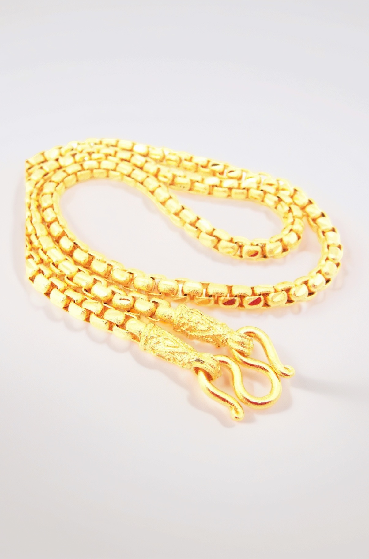 Mens Chain 22K 23K 24K Thai Baht Gold Gp Necklace 24" 50 Grams Jewelry Free Earrings 1 Pair