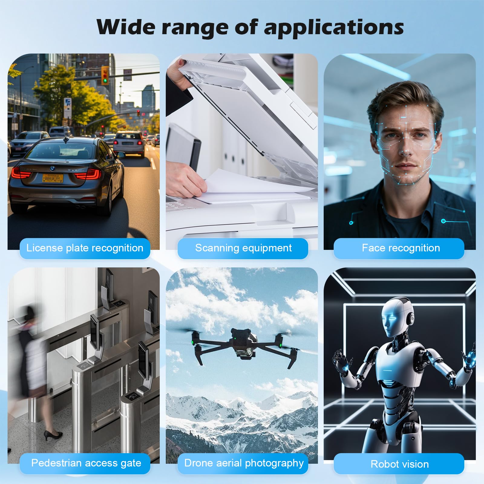 3-Piece Camera Module 100 Degree OV9732 with Autodart Camera System with 2 m Cable, 1280 x 720, 30 Fps, USB Driver for Versatile Applications (100°) - 5