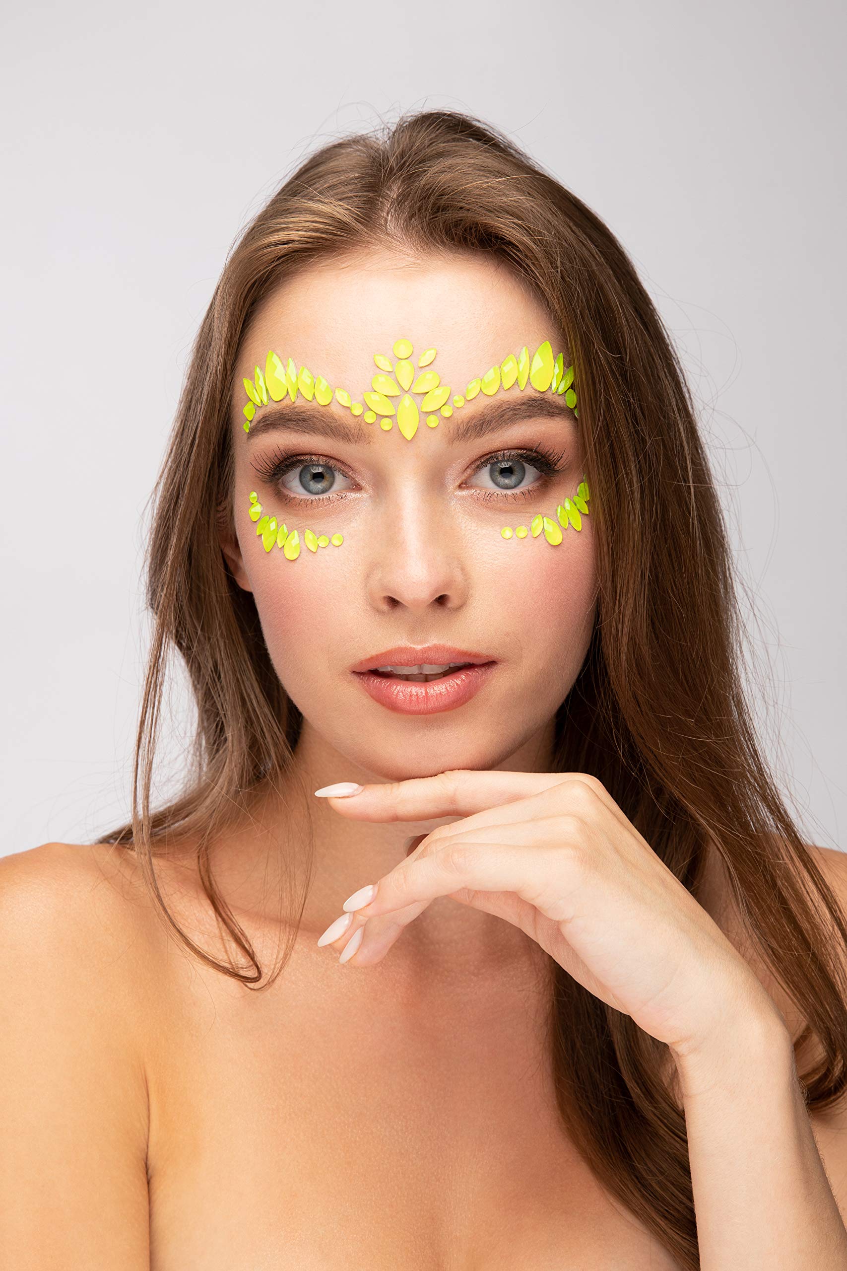 Neon UV Face Jewels by Moon Glow, Festival Face Body Gems, Crystal Make up Eye Glitter Stickers - Image 3
