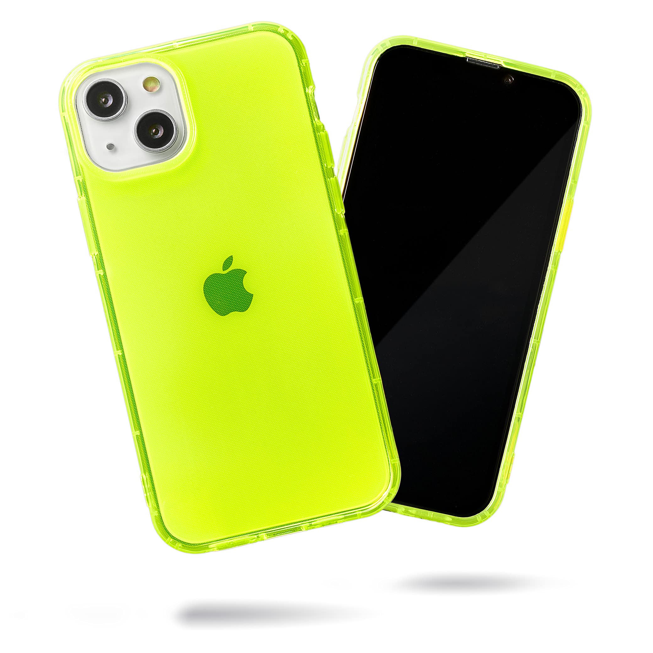 SteepLabNeon Highlighter Case for iPhone, The Grippy Jelly Case w/Protective Air Pockets (Conspicuous Neon Yellow, iPhone 13)