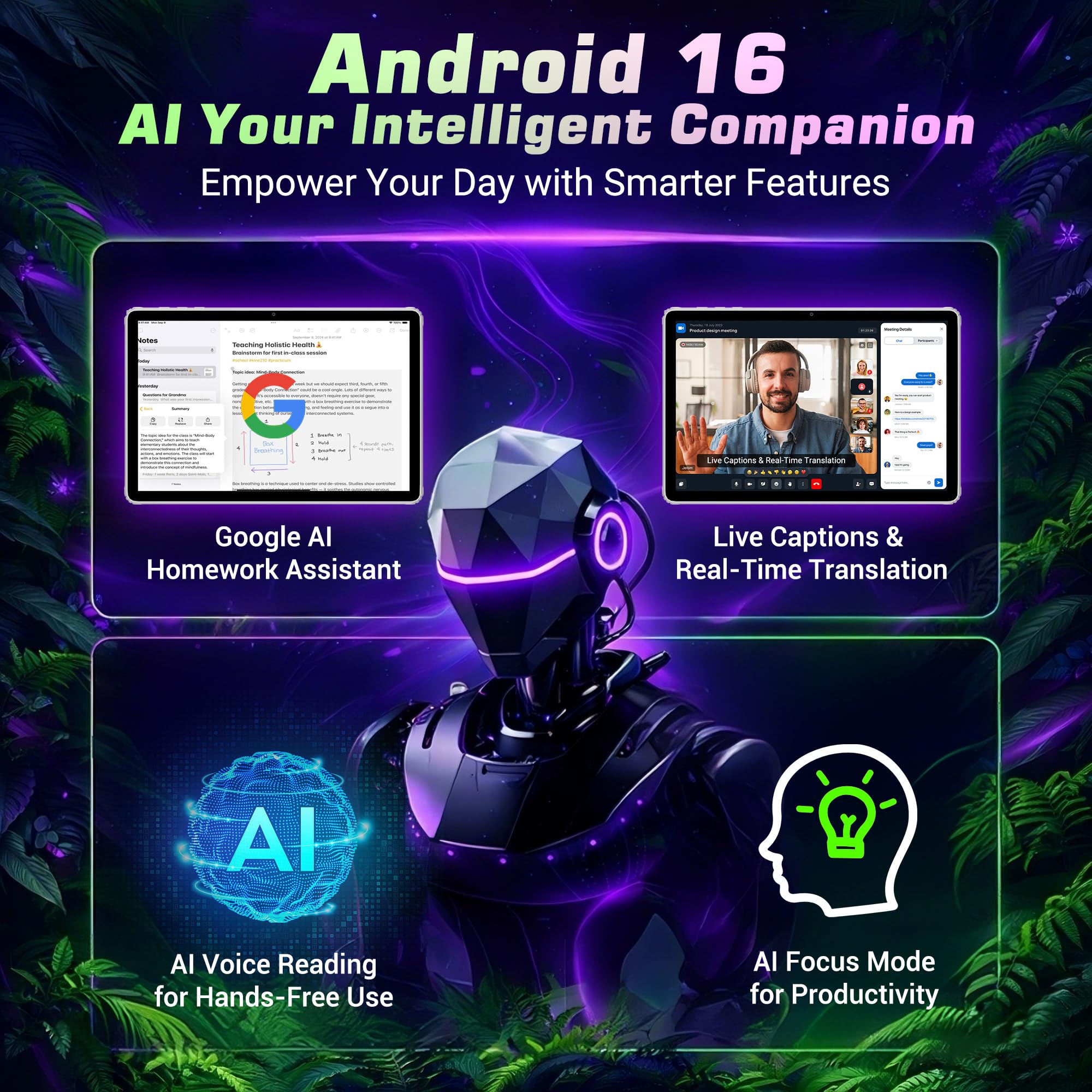 2026 Android 16 Tablet 11 Inch 2K IPS 36GB RAM 256GB ROM (1TB TF) with 3-in-1 Keyboard Mouse Stylus Case – T606 8-Core, 8000mAh, Widevine L1, 8+13MP, 5G/2.4G WiFi，PC Experience-Gray - 3