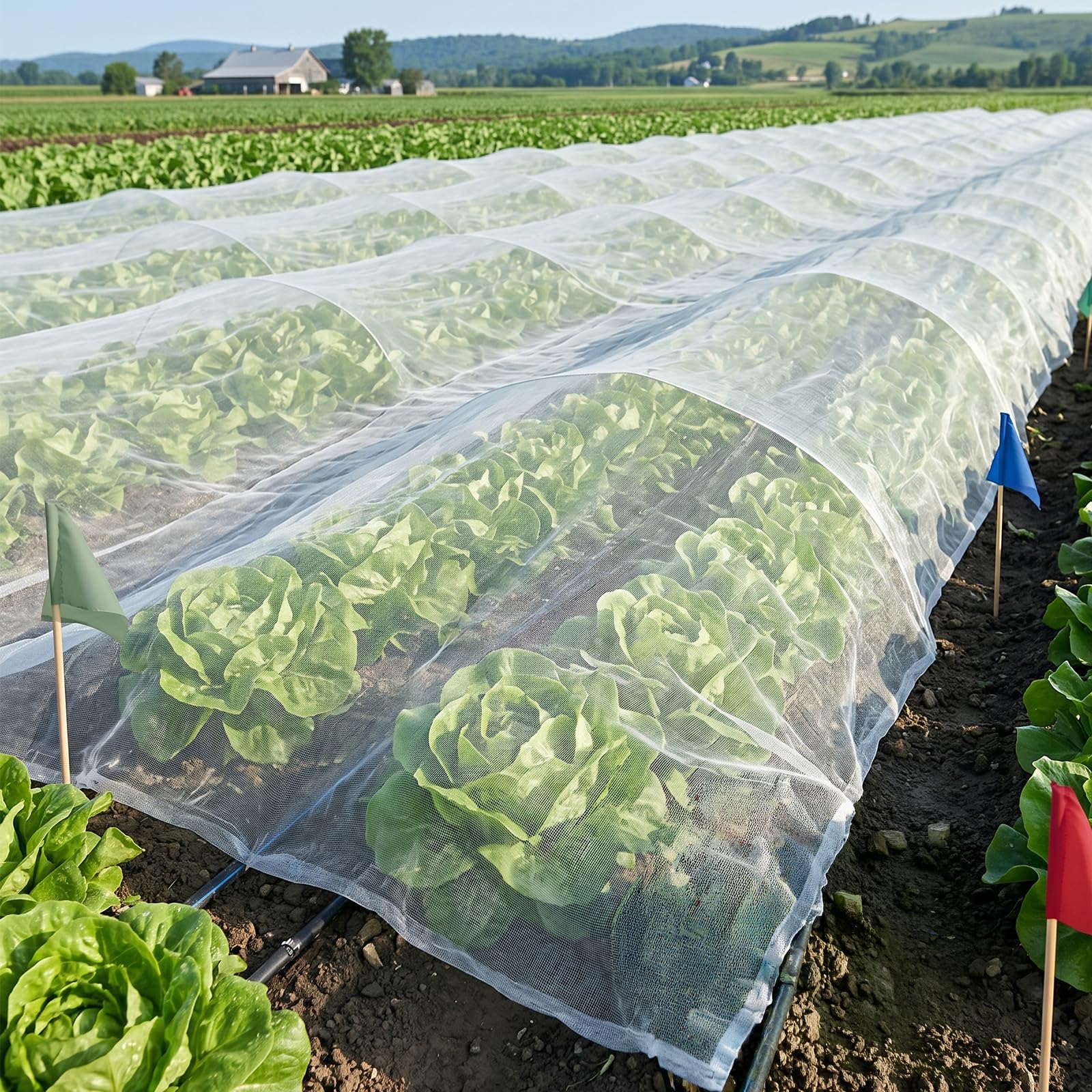 KINGLAKE 35gsm Thicken Insect Netting Mesh, 2x10m Fine Mesh Net Garden Plant Netting for Protecting Vegetables Fruits Flowers Crops, Fits Raised Beds Veg Patch Allotment Greenhouse Outdoor