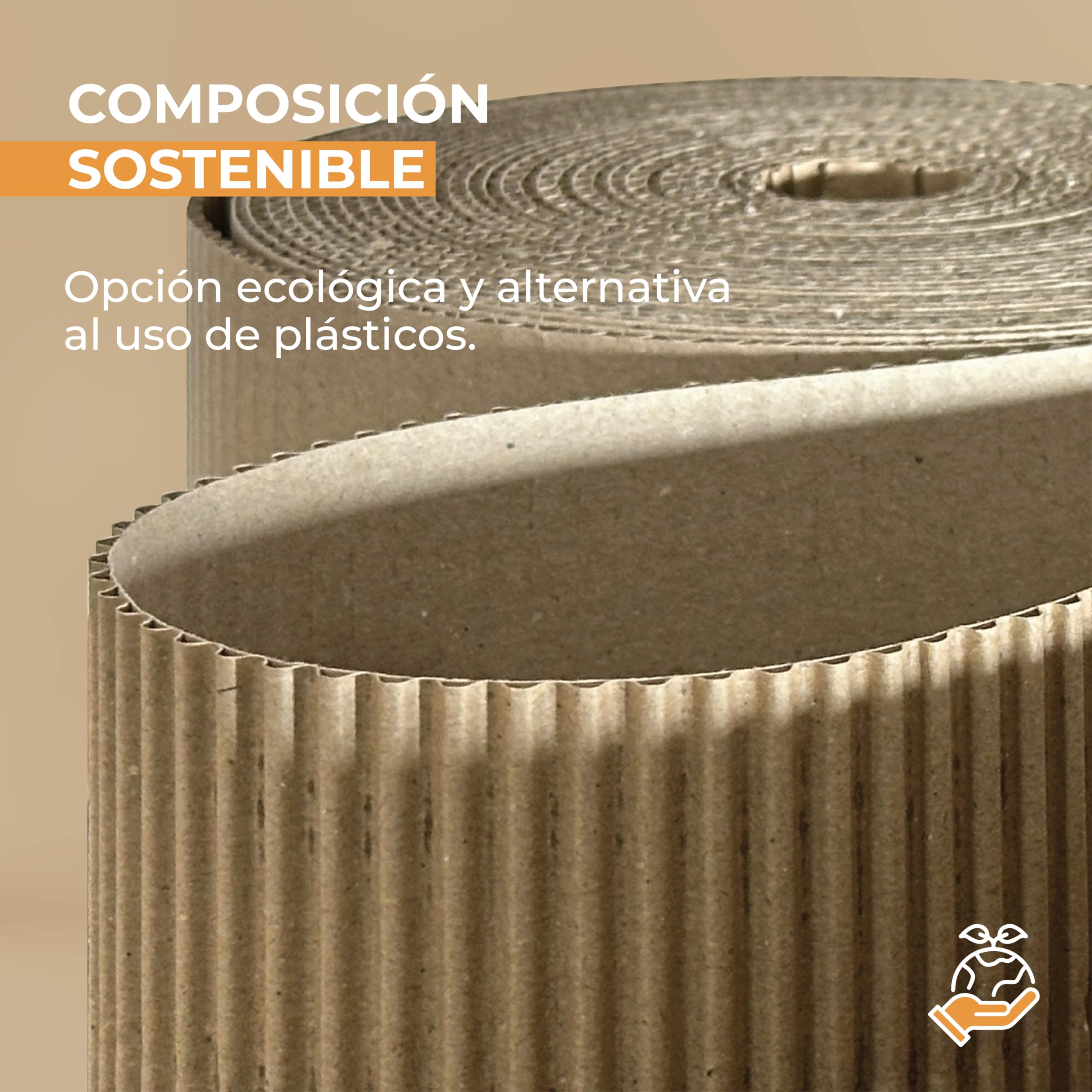 Rollo de Cartón Ondulado 0.9 x 25 m (22.5 m²) Espesor de 3 mm | Varias Medidas | Cartón Corrugado Ideal para Cubrir Suelo Pintor, Protector Muebles, Embalaje