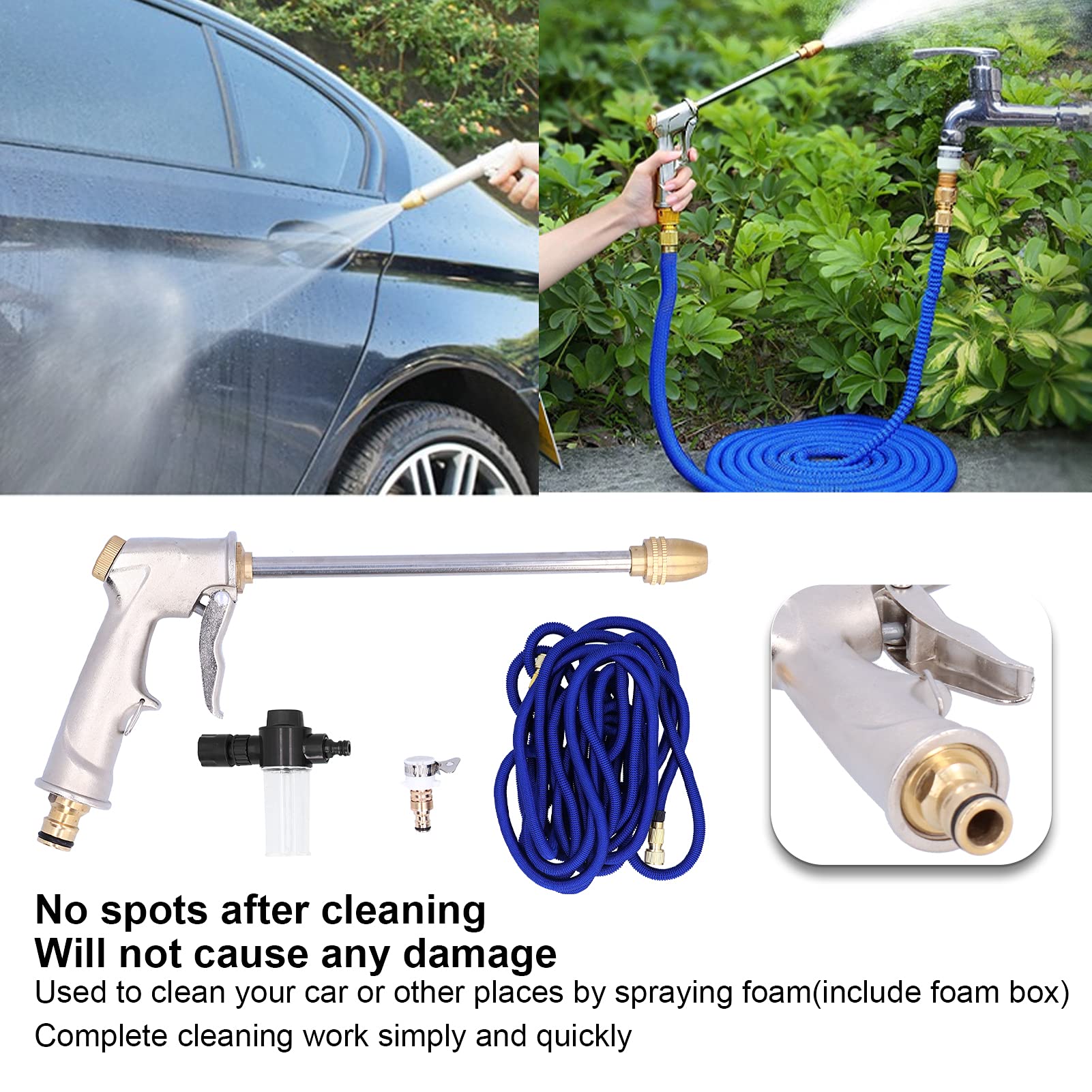 Pistola ad acqua ad alta pressione, irrigatore per pulizia Pratico portatile durevole per irrigazione da giardino per autolavaggio