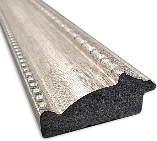 Miniatura 2 de Amanti Art Lyla - Espejo de baño plateado adornado, espejo de pared o espejo de tocador de baño sobre fregadero (27.25 x 40.25 pulgadas), espejo no