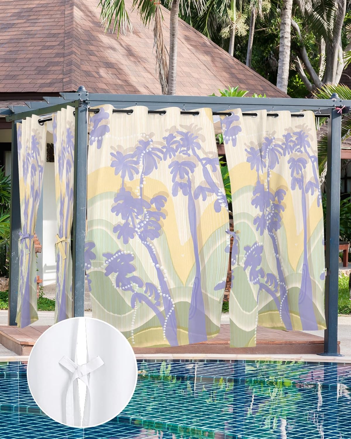 Waterproof Outdoor Curtains Summer Privacy Patio Curtain