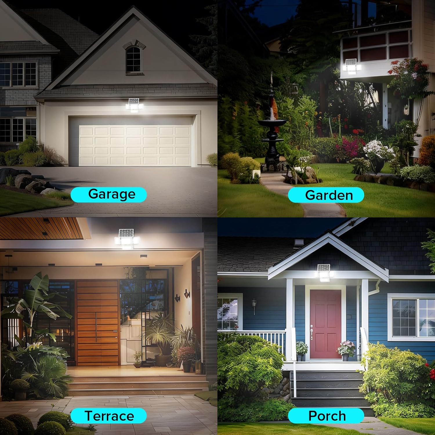 JJX Solar Lights Outdoor, 10W 6500K Solar Flood Lights Outdoor Motion Sensor, Upgraded High-Efficiency Solar Panel, IP65 Waterproof Flood Lights Outdoor for Yard Garage Driveway