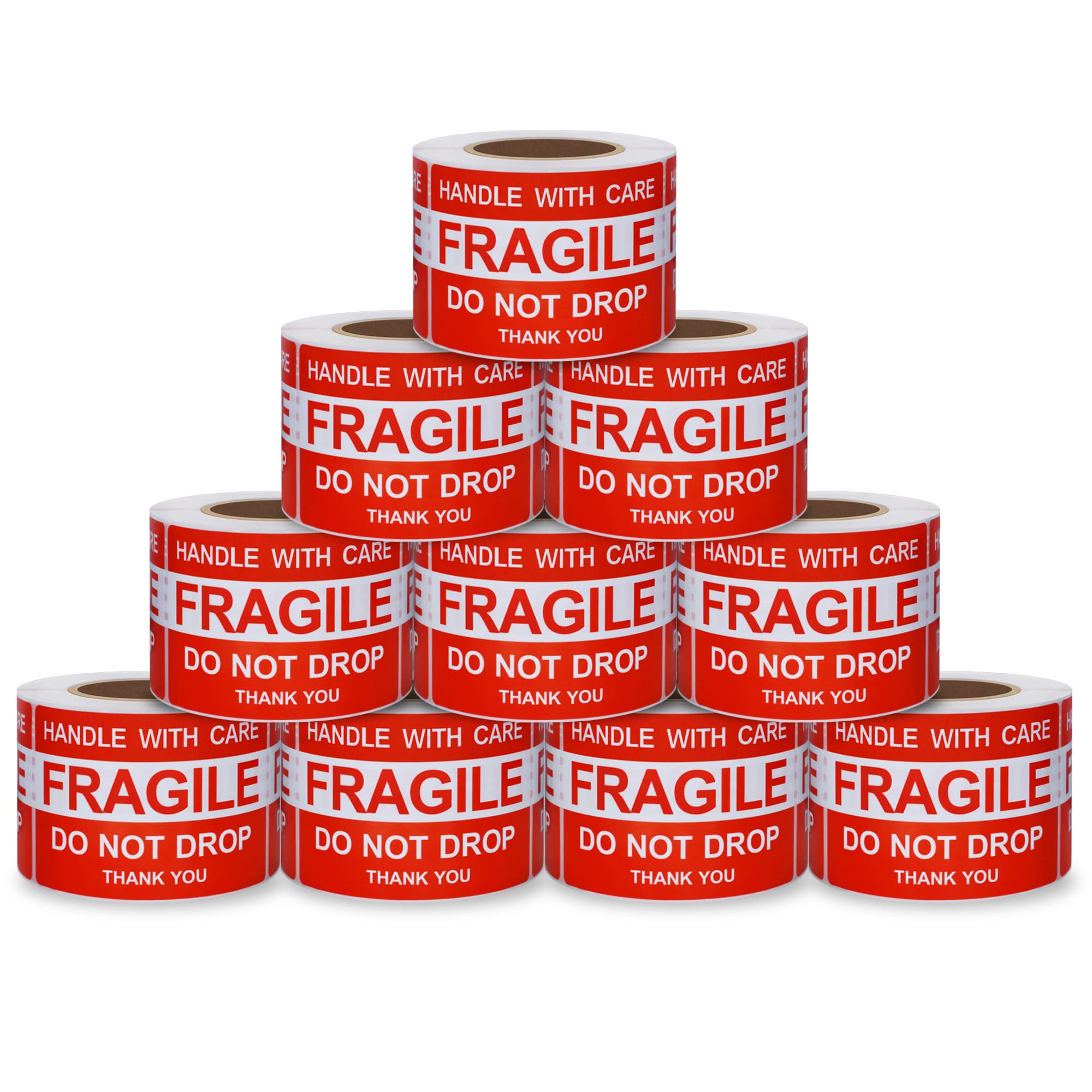 Hylabelest 51x76mm Do Not Drop Thank You Fragile Stickers Handle with Care Shipping Warning Labels (2 * 3 inch, 10 Rolls)